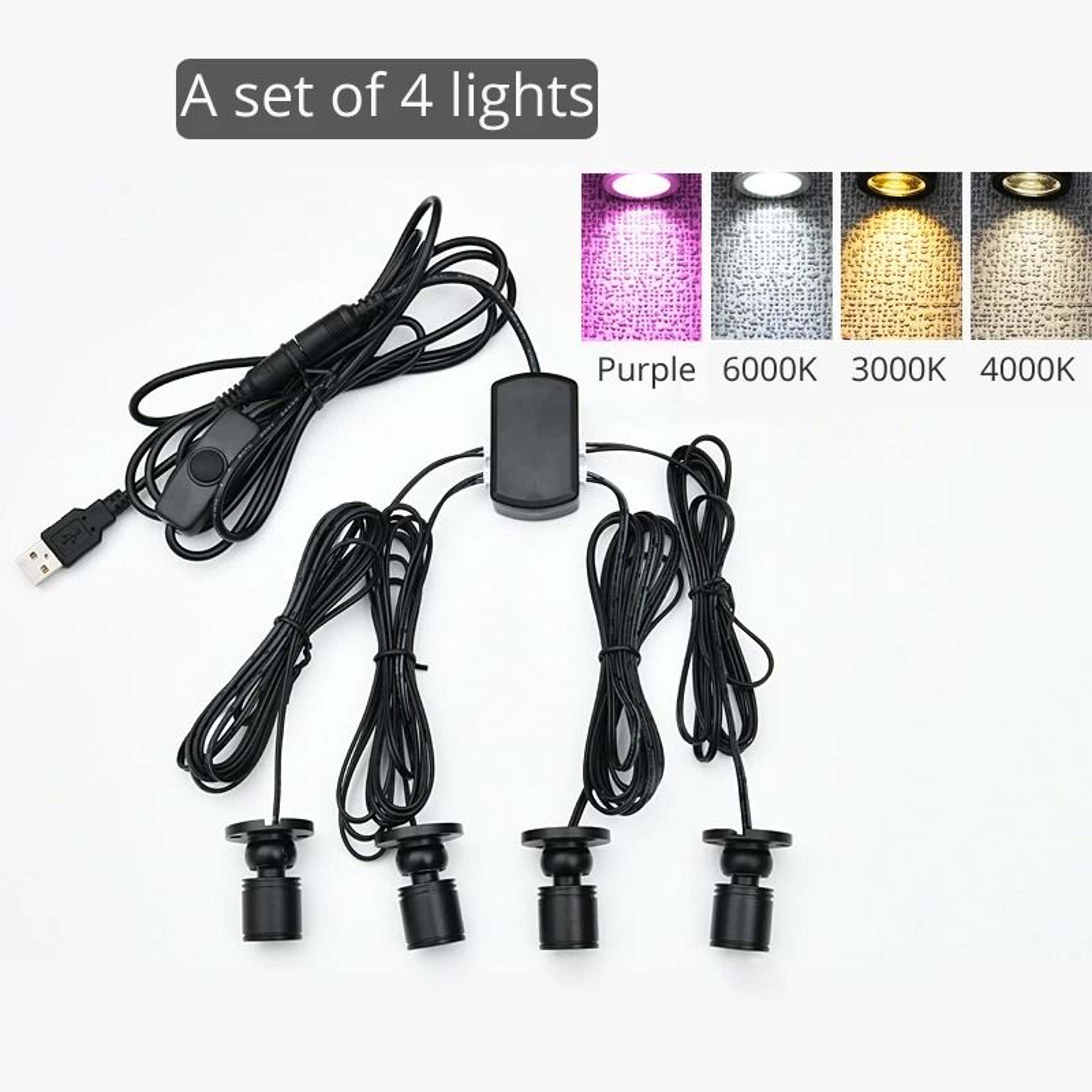 5V USB Mini LED Swivel Spotlights With Dimmer Switch 7