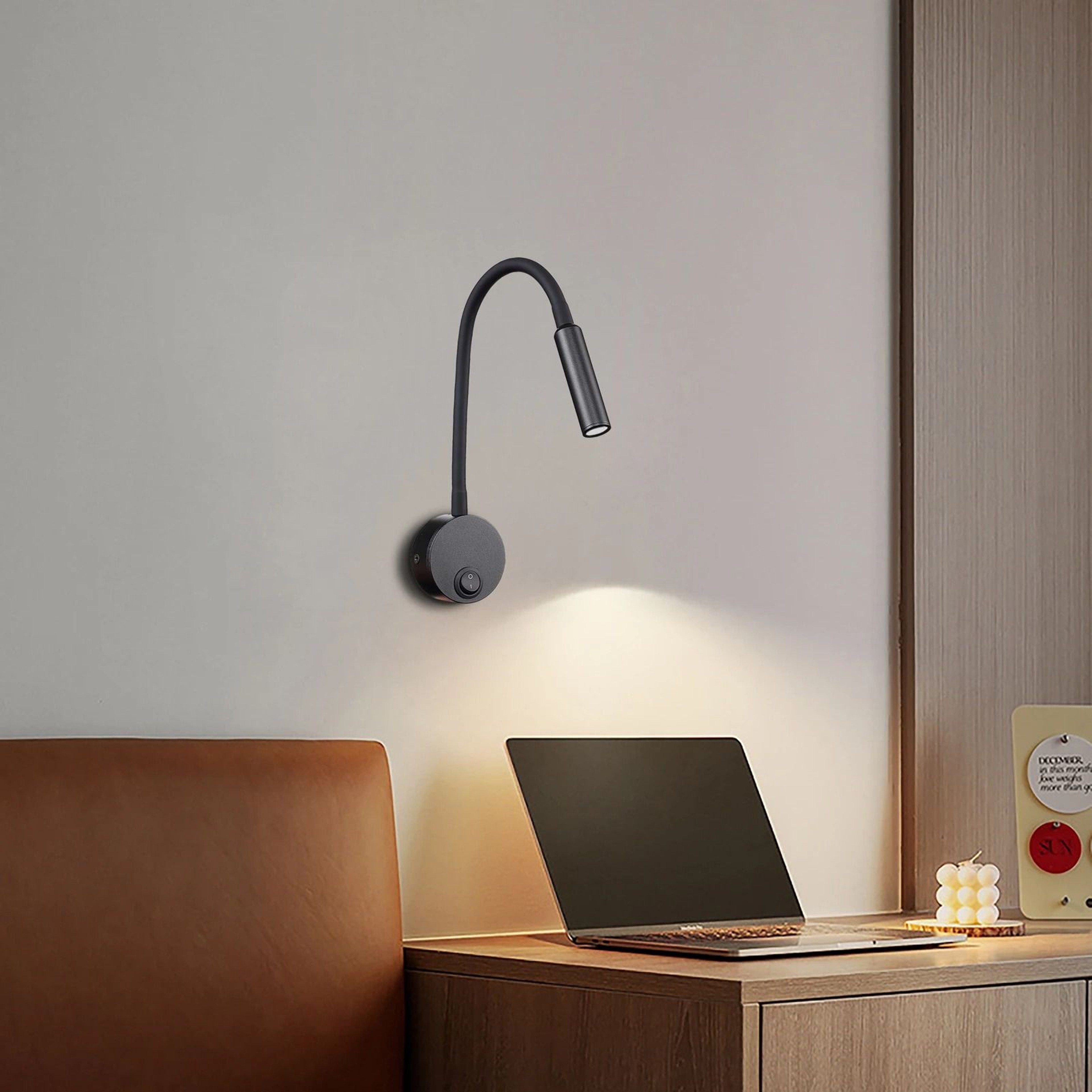 3W Adjustable LED Bedside Reading Wall Lamp Hardwired 0