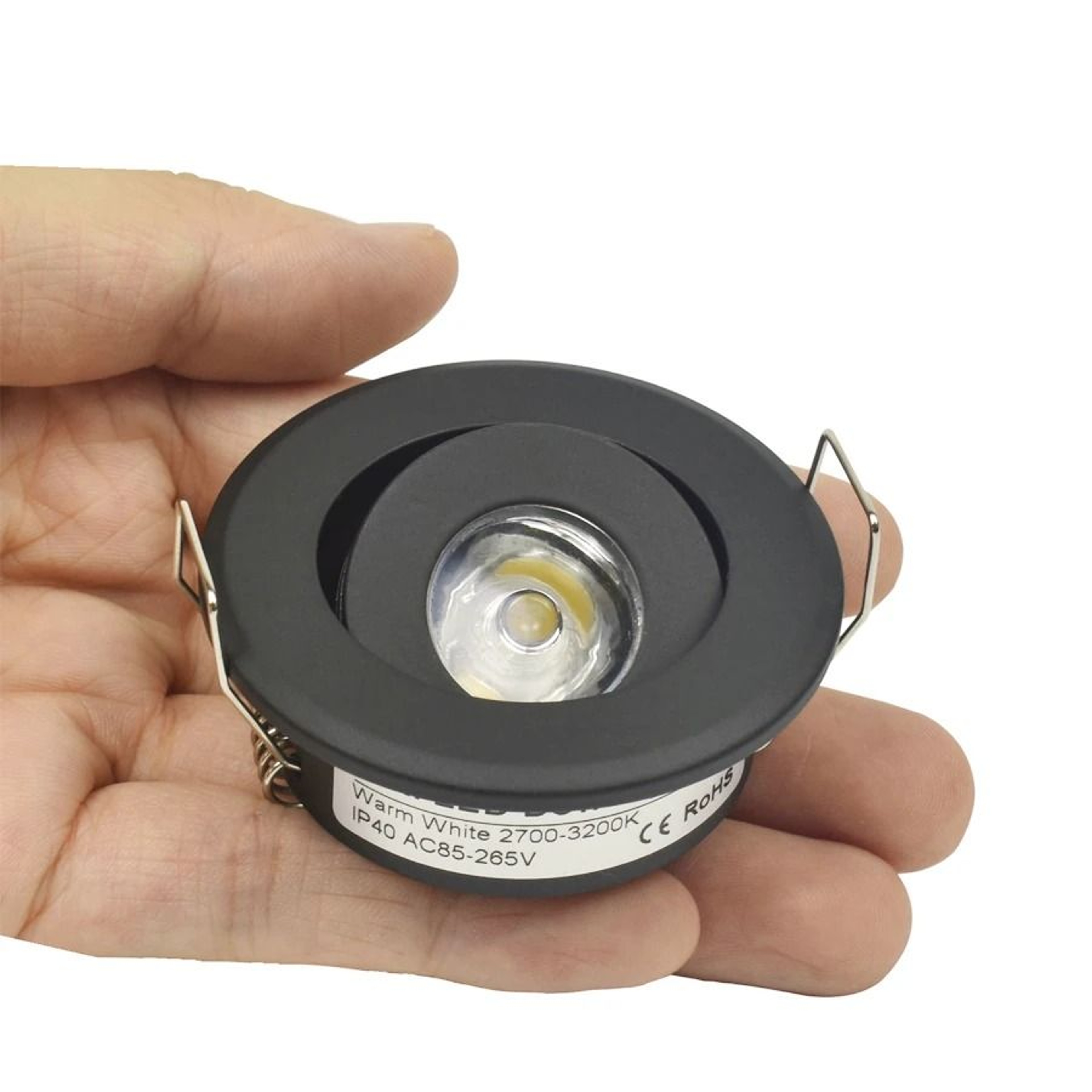 10 Pack Mini COB LED Recessed Downlights 1W 3W Black 4