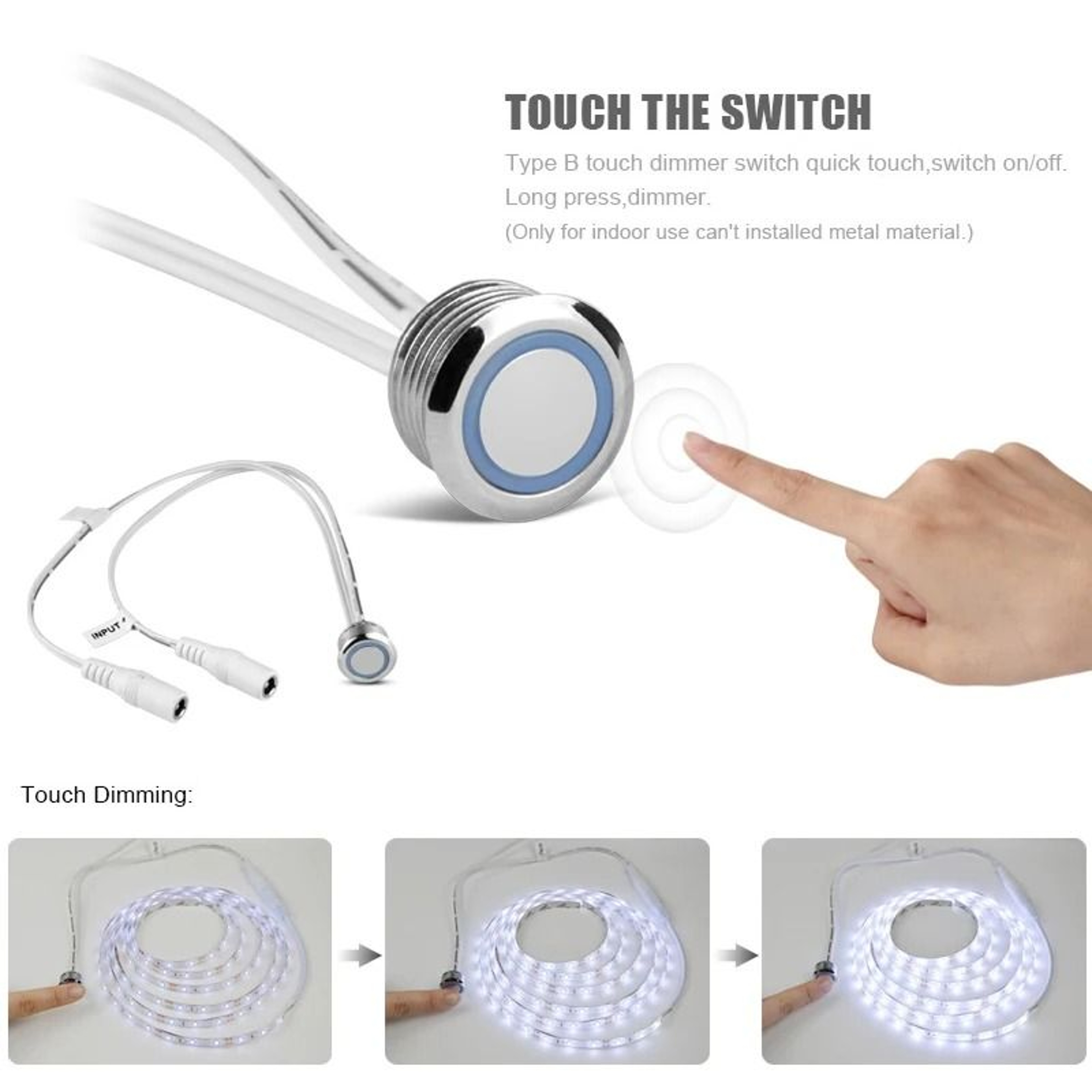 12V LED Cabinet Motion Sensor Switch With Touch Dimmer 10