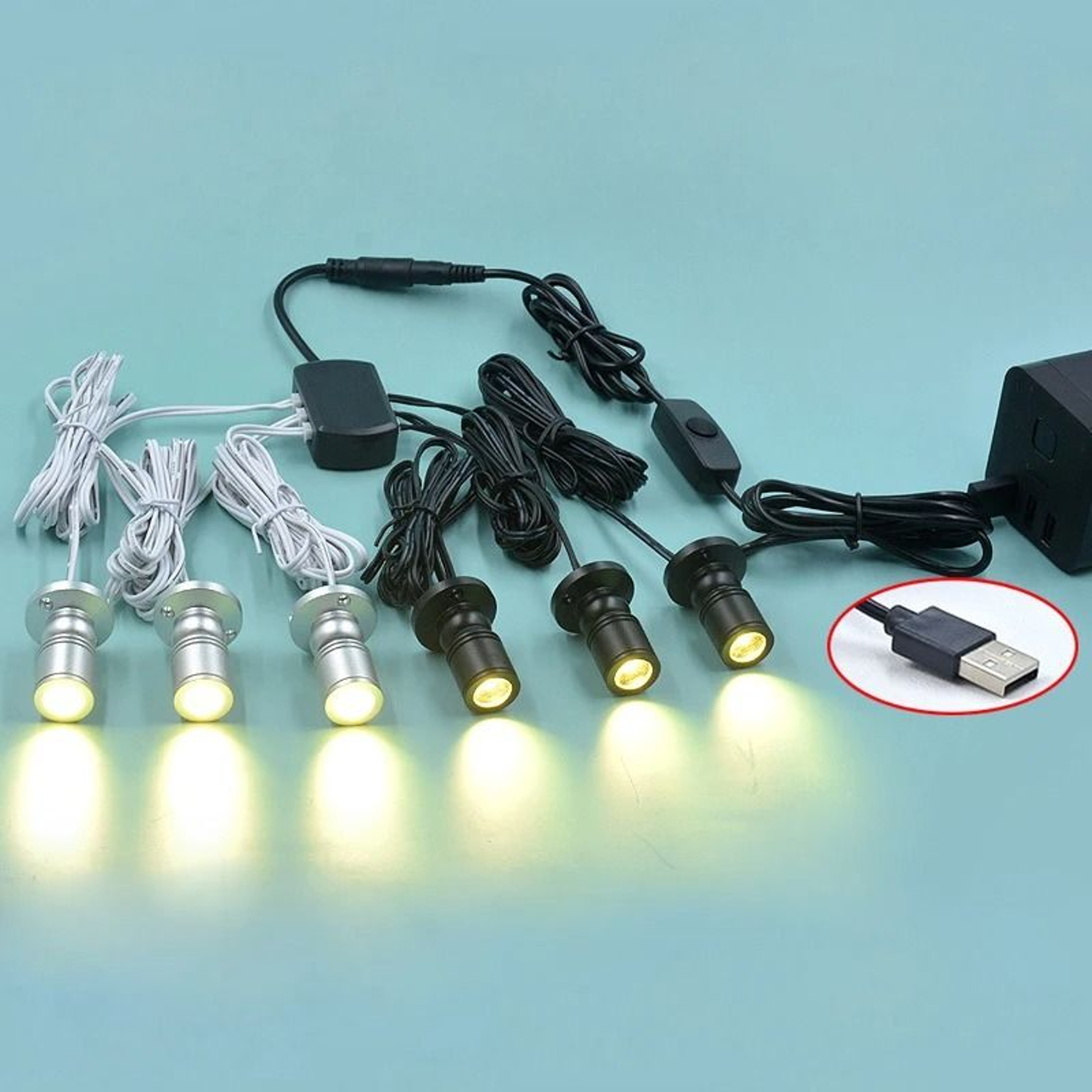 1W USB Mini LED Dimmable Spotlight For Display Cabinets 0