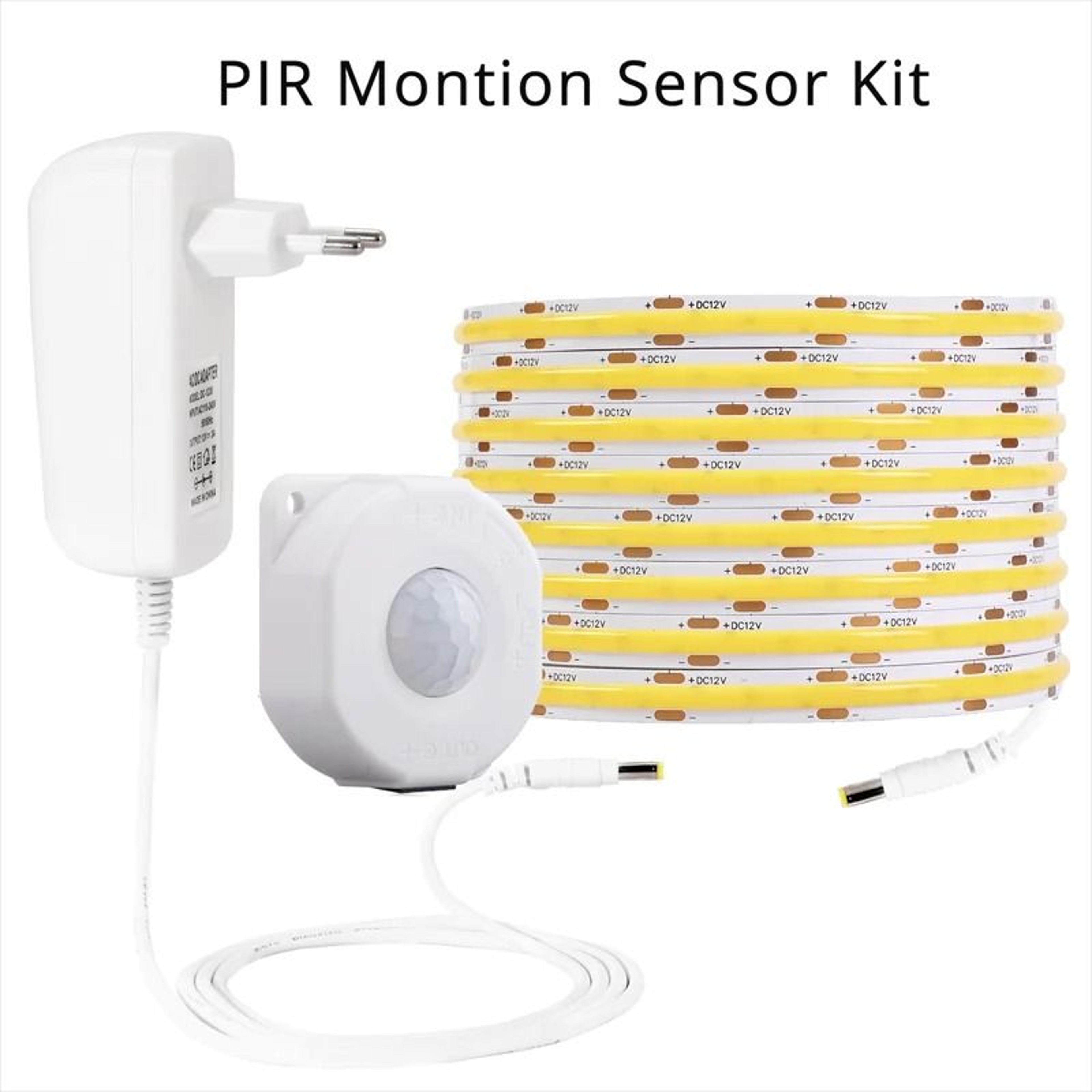 PIR Motion Sensor LED Strip Light Kit With Touch Dimmer 8