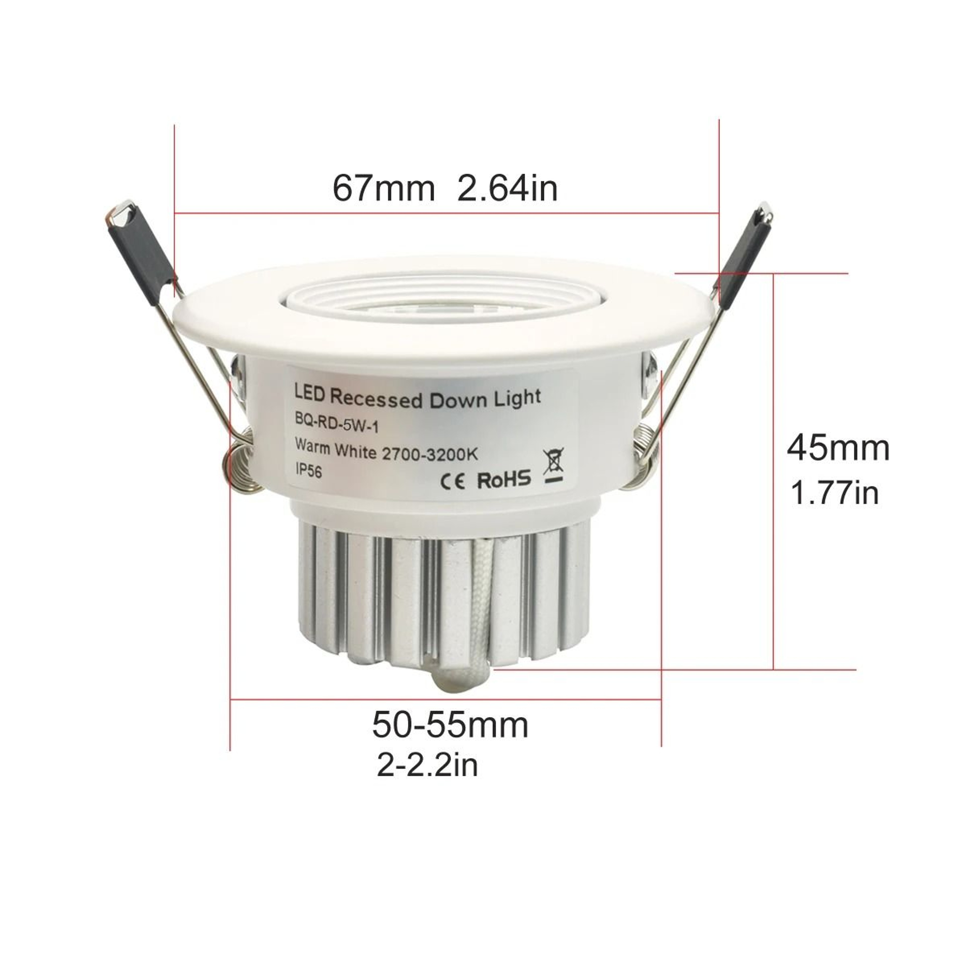 5W Anti Glare Dimmable LED Recessed Ceiling Downlight 1
