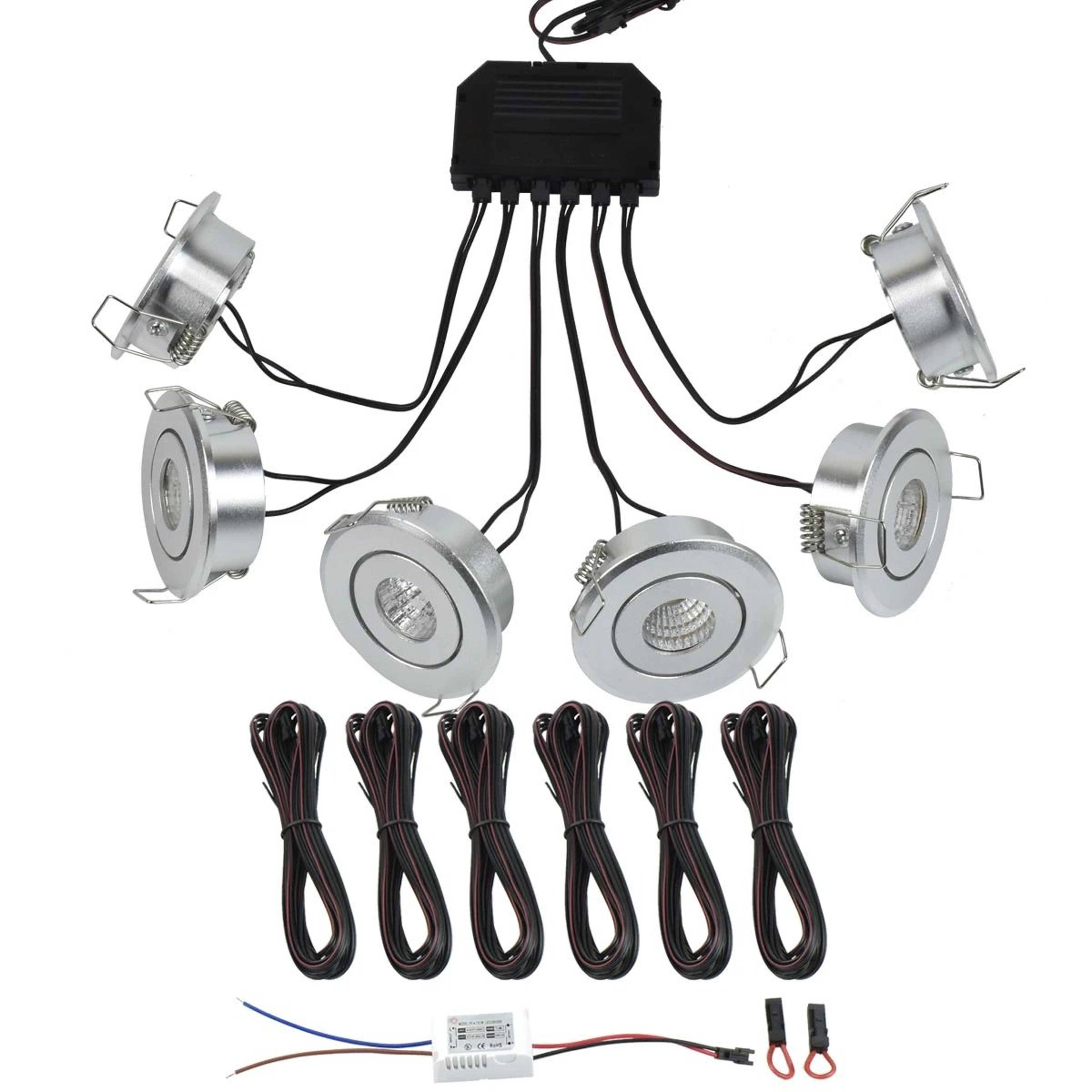 6 Pack 3W COB LED Recessed Spotlights With Remote Dimmer 0