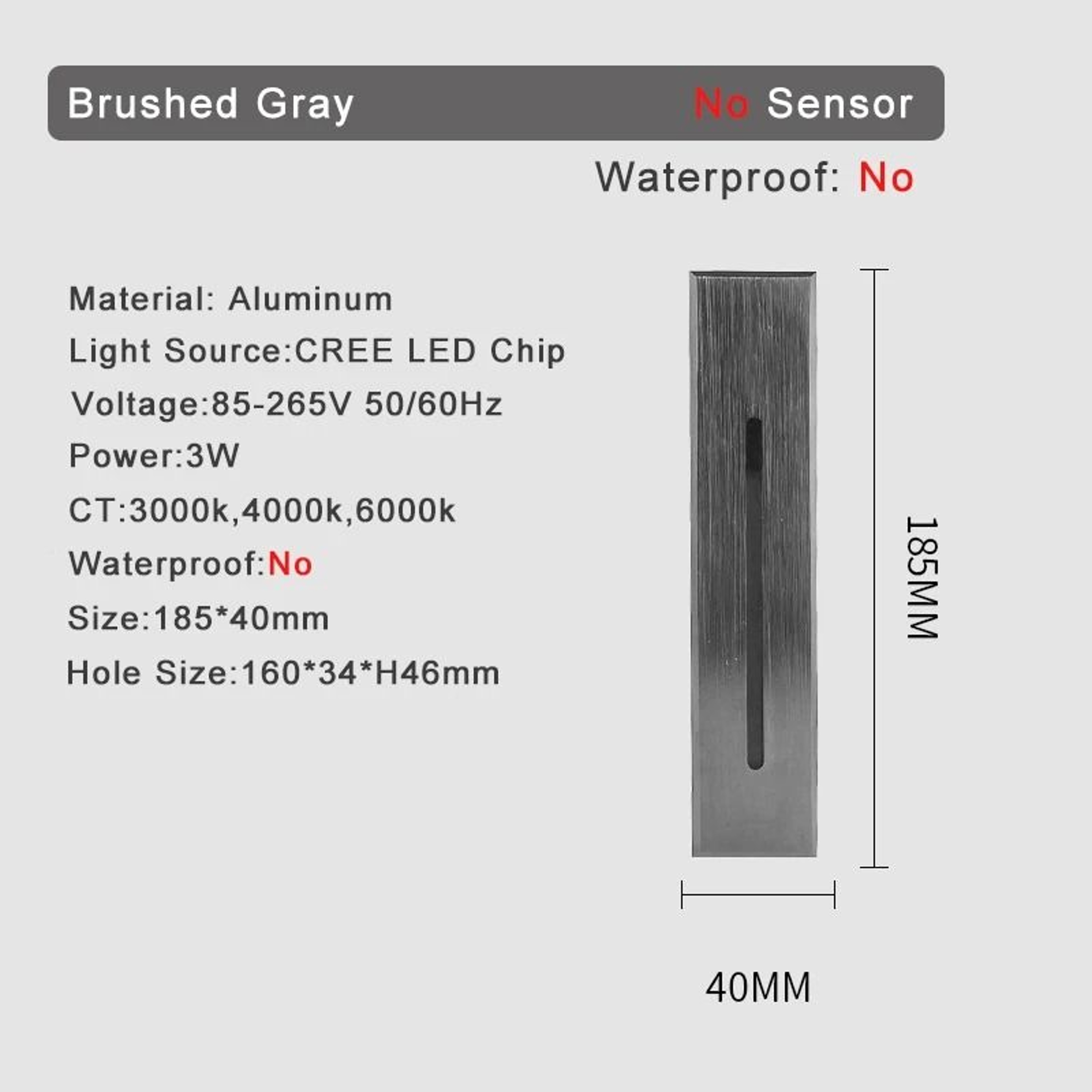3W Recessed LED Stair Light With Smart Motion Sensor 4