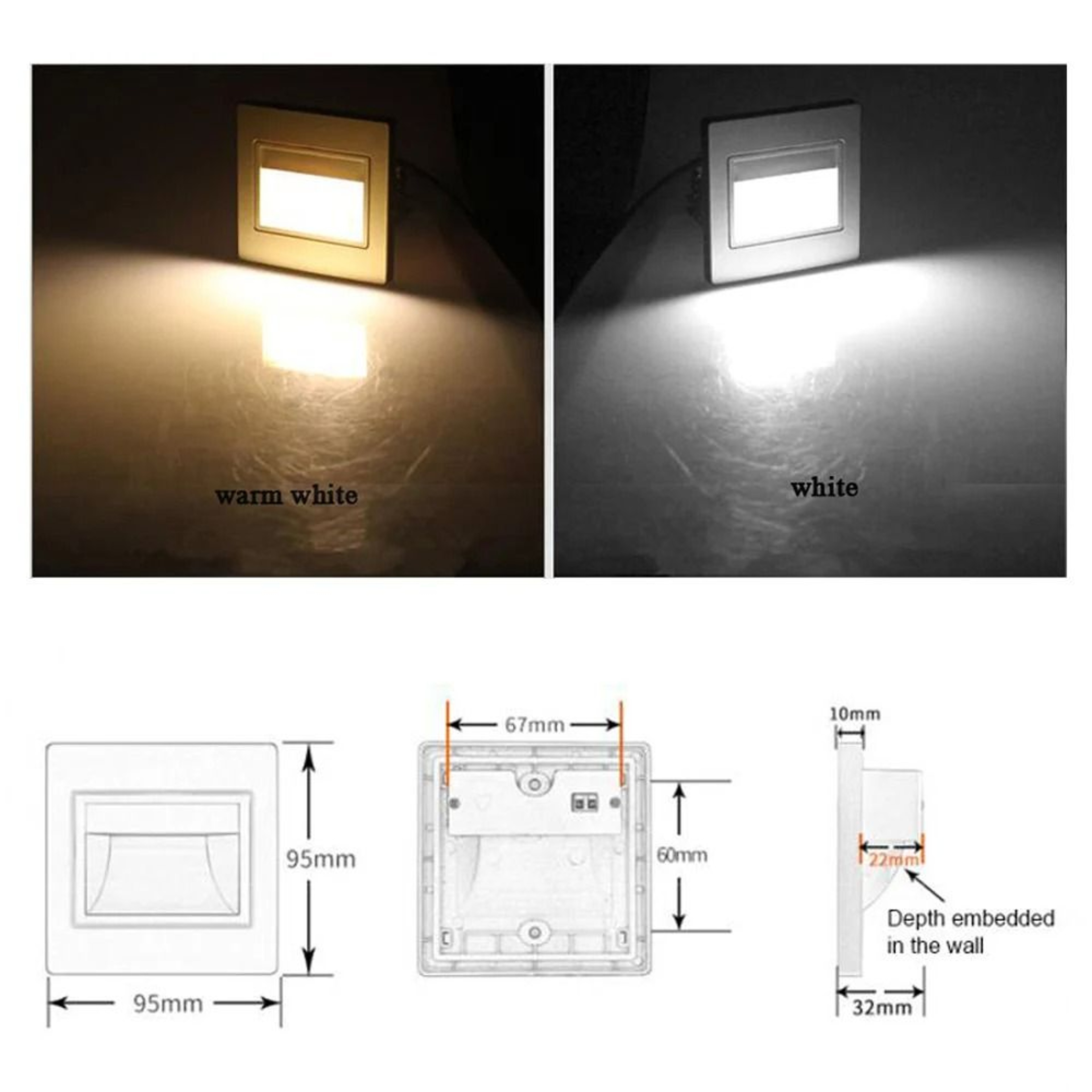 Recessed LED Stair Step Wall Light For Hallway And Bedroom 10