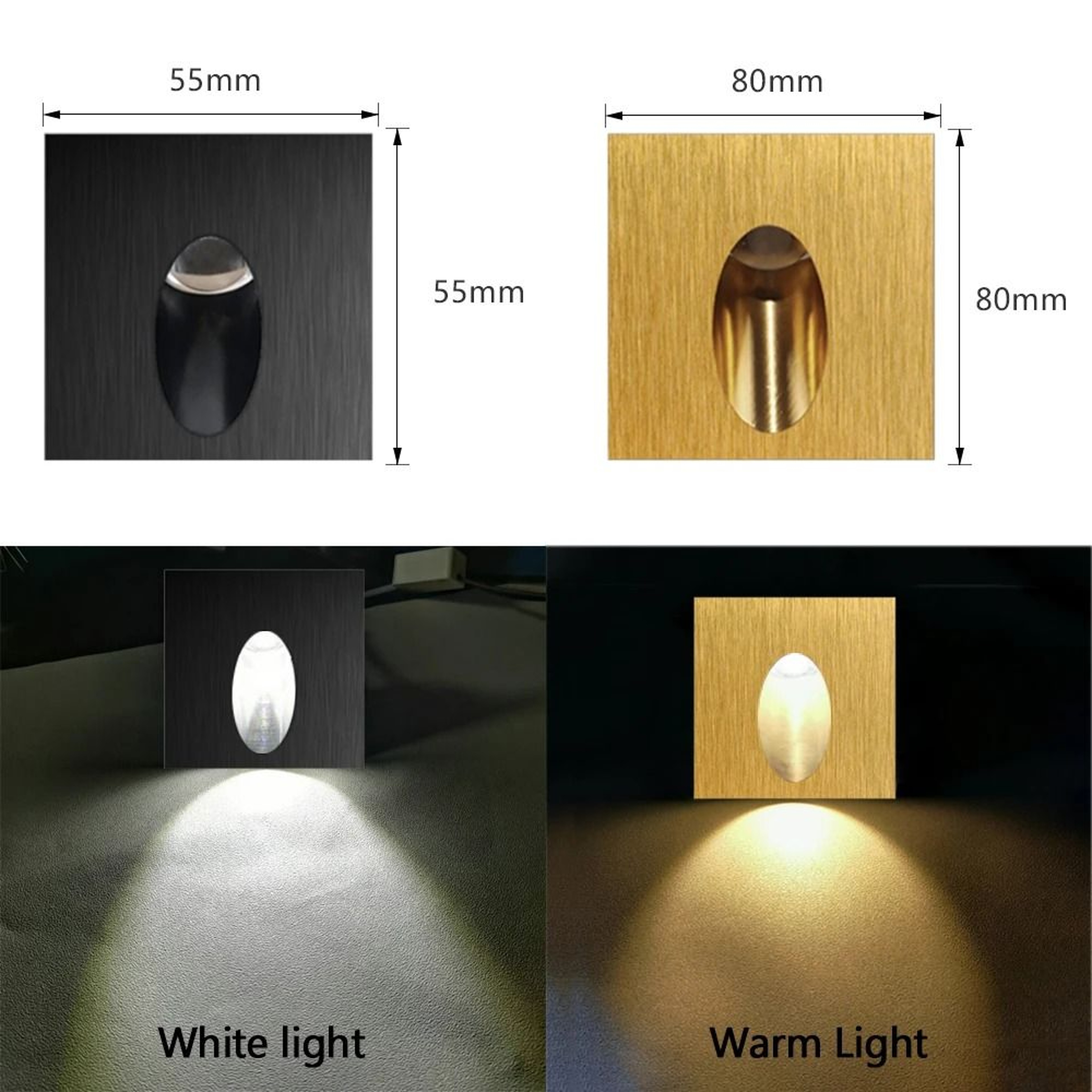 Recessed LED Stair Step Wall Light With Aluminum Housing And Mounting Box 0