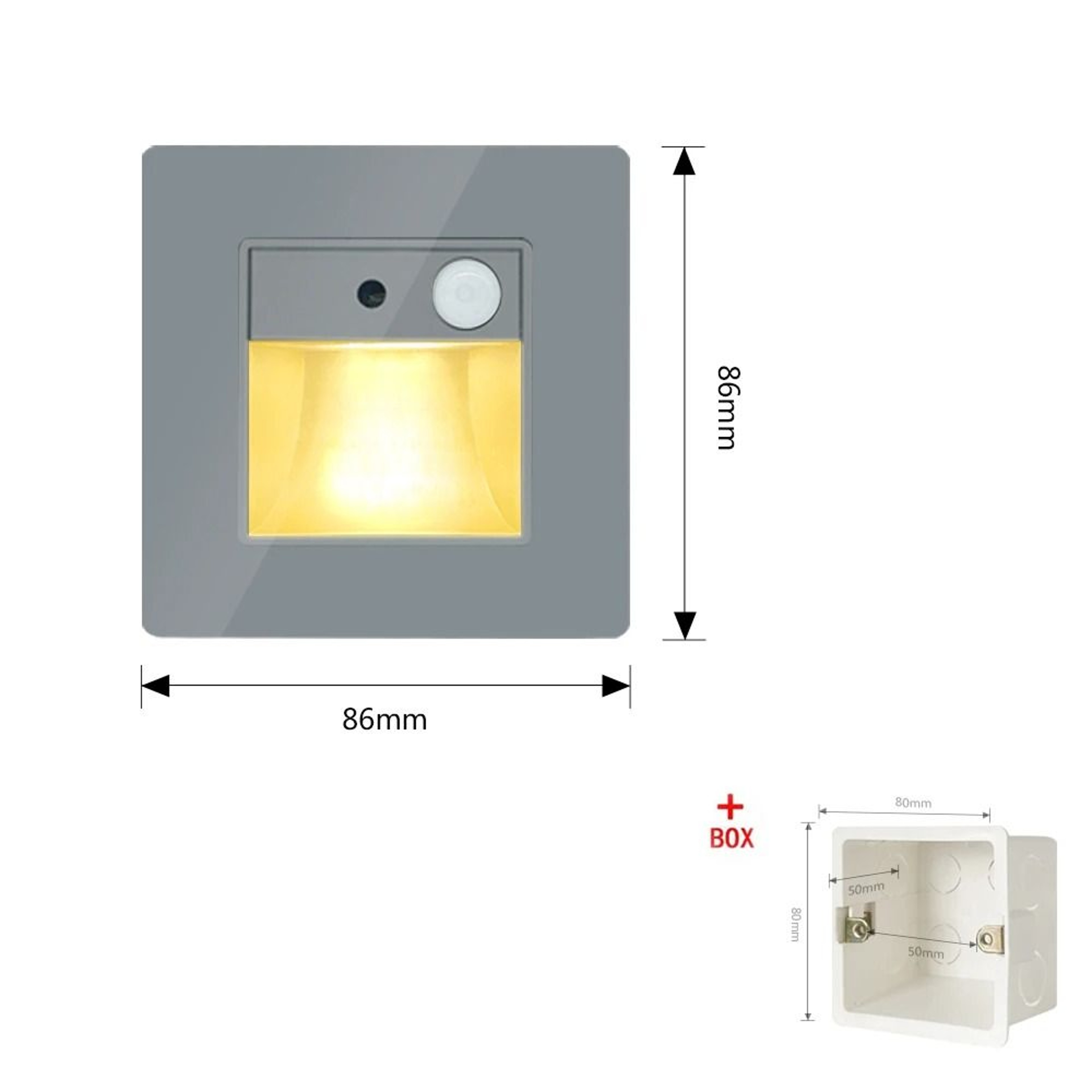 2W 3W Recessed LED Stair Light With PIR Motion Sensor 8