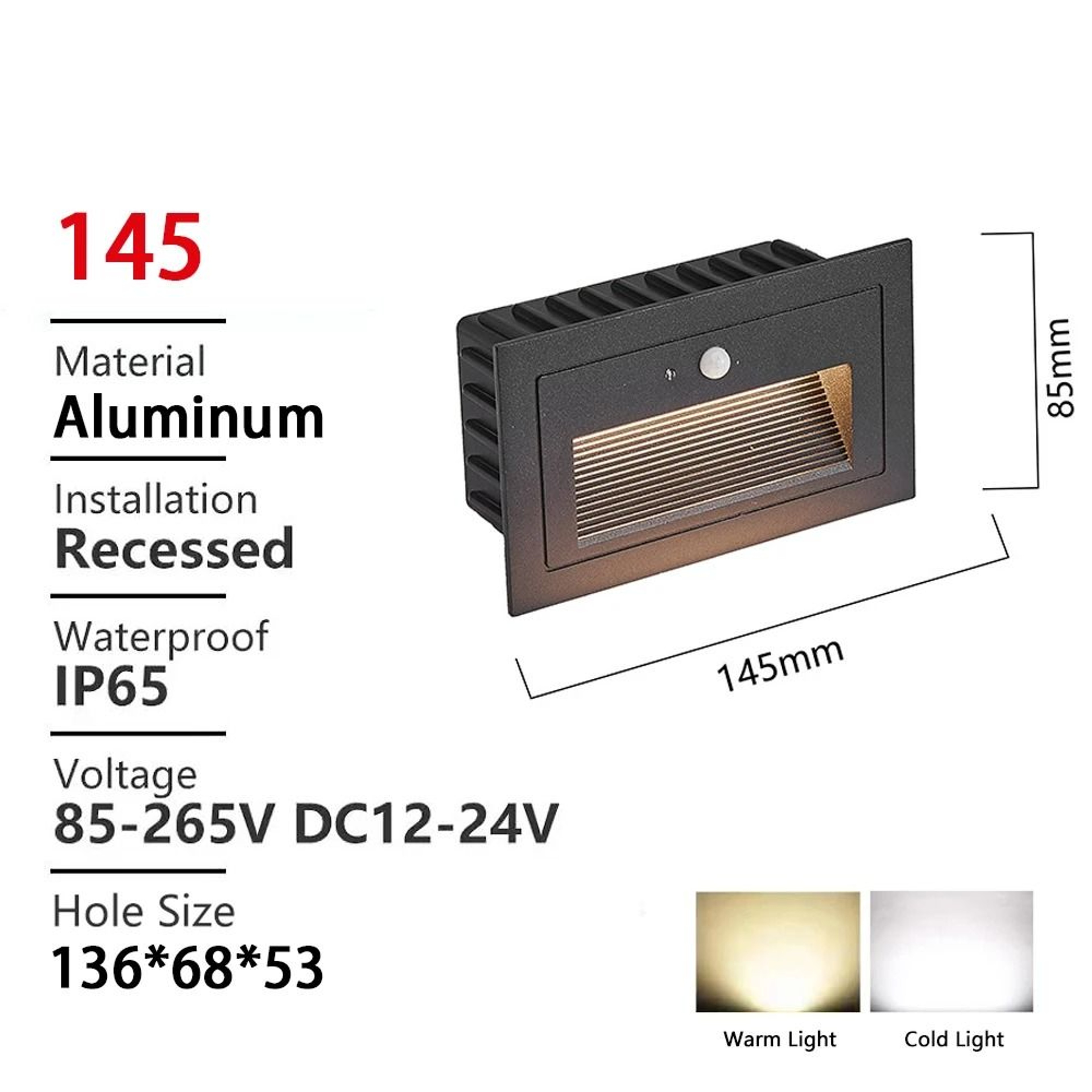 Outdoor Motion Sensor LED Step Light With Waterproof Recessed Design 4
