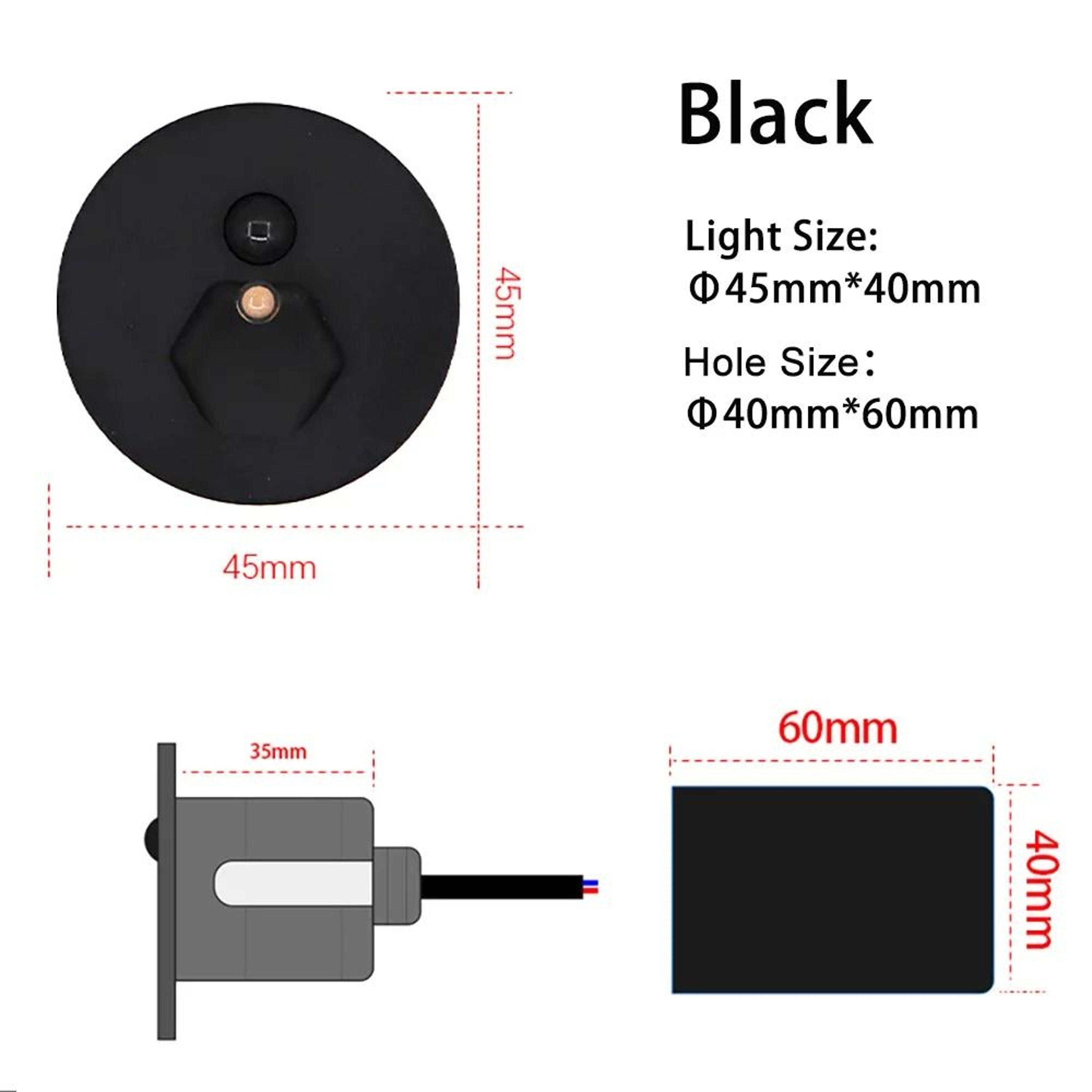 45mm Waterproof Recessed LED Stair Light With Motion Sensor 3