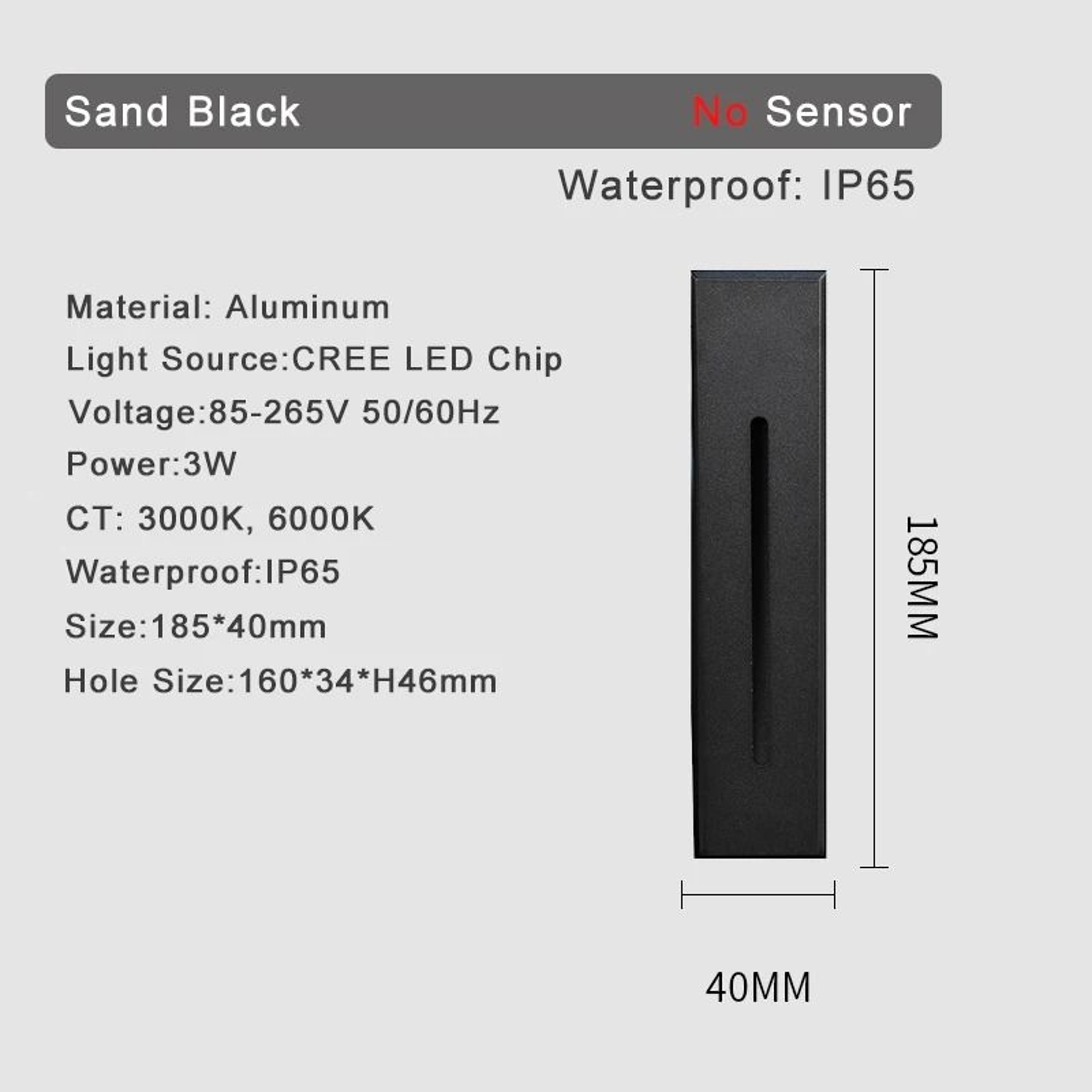 3W Recessed LED Stair Light With PIR Motion Sensor And Mounting Box 1