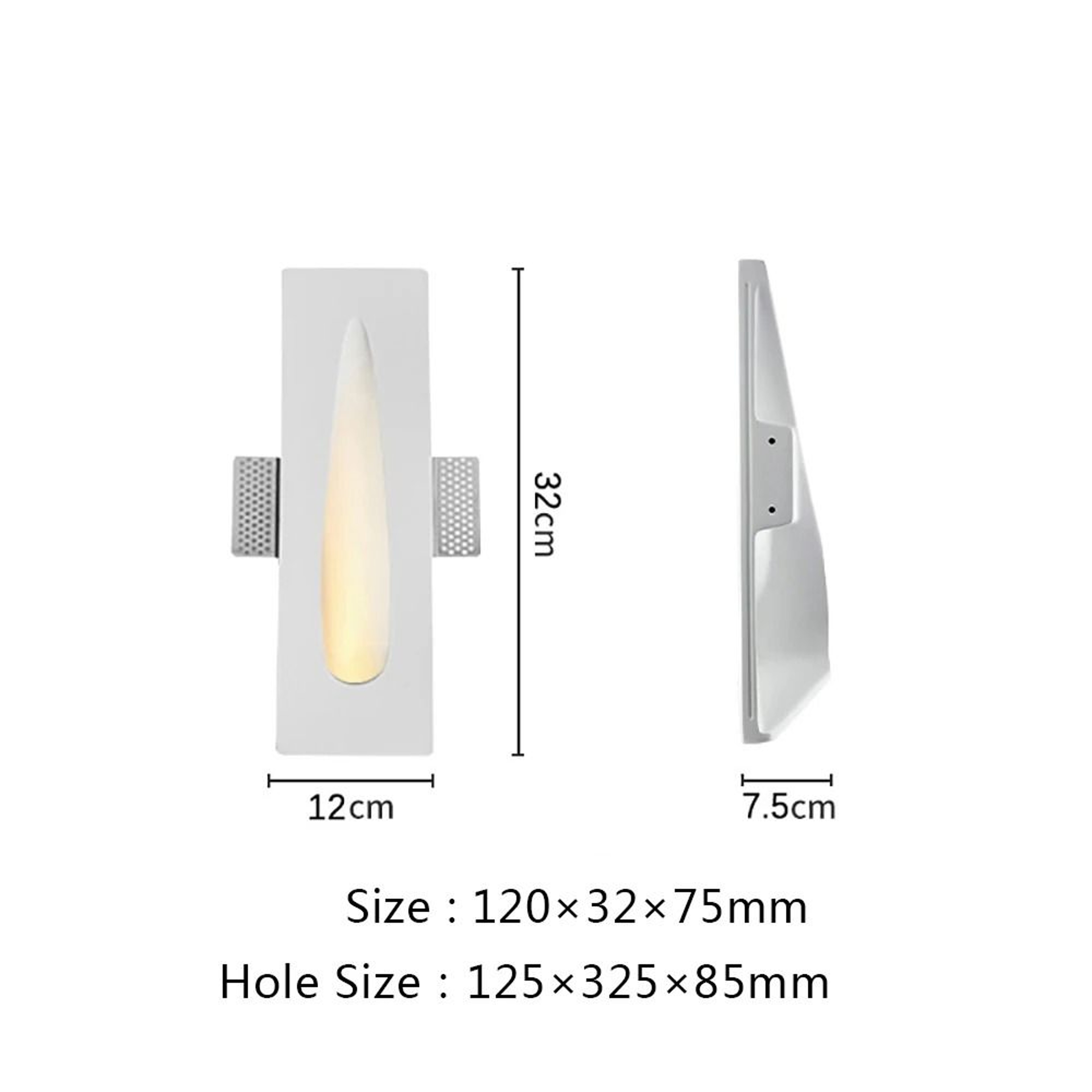 Minimalist Gypsum Recessed LED Stair Step Wall Light For Indoor Lighting 6