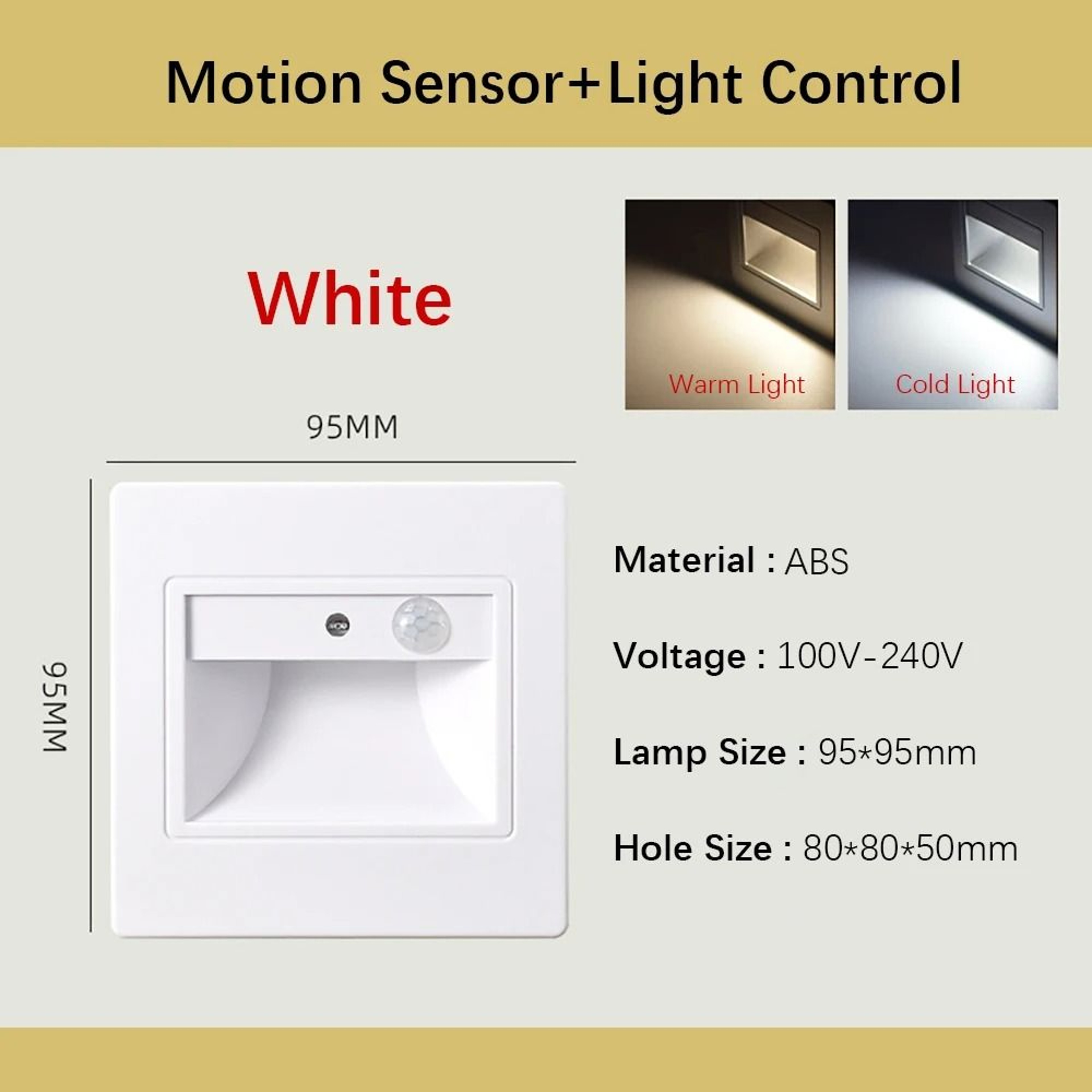 Smart Recessed LED Stair Light With Motion And Voice Sensor 6