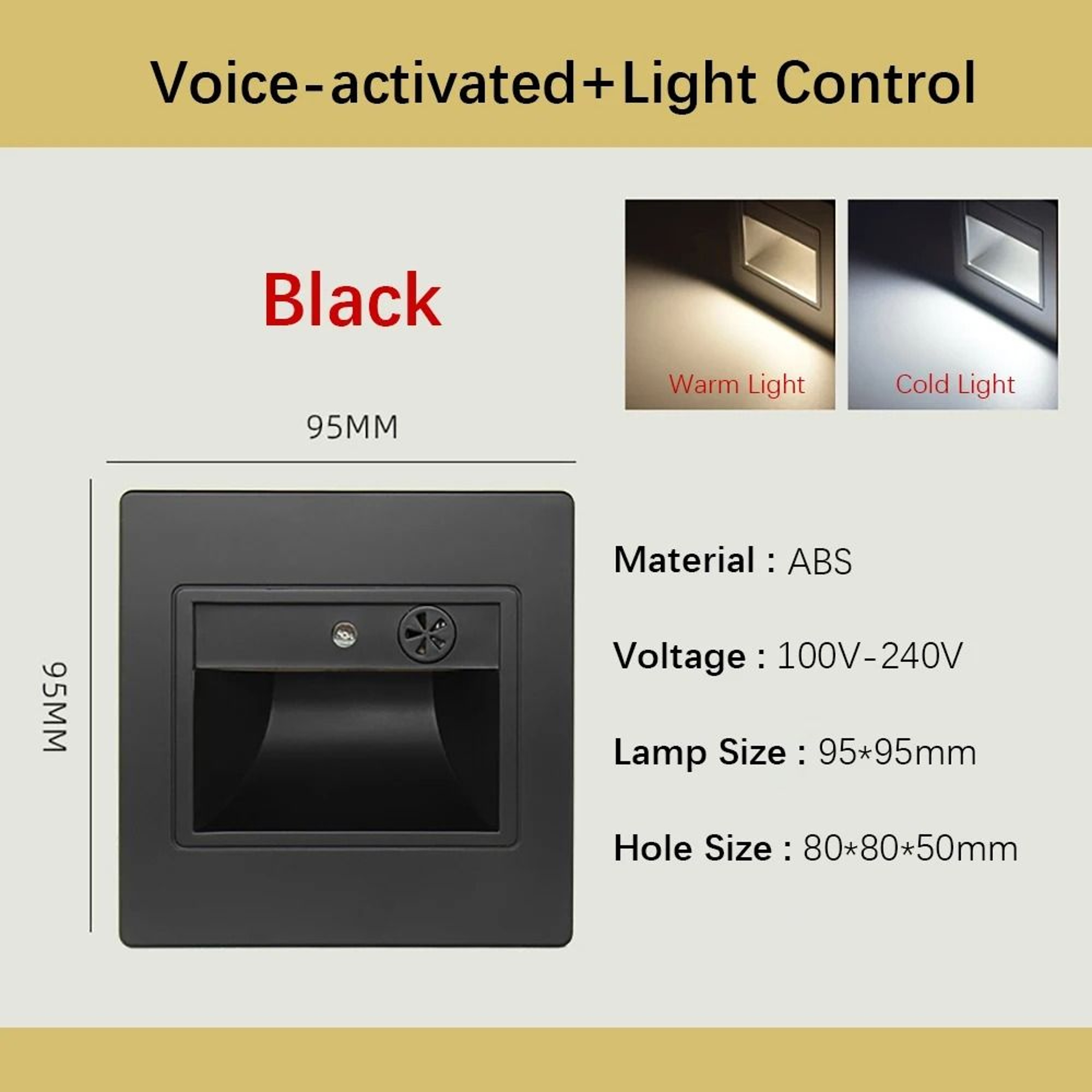 Smart Recessed LED Stair Light With Motion And Voice Sensor 10