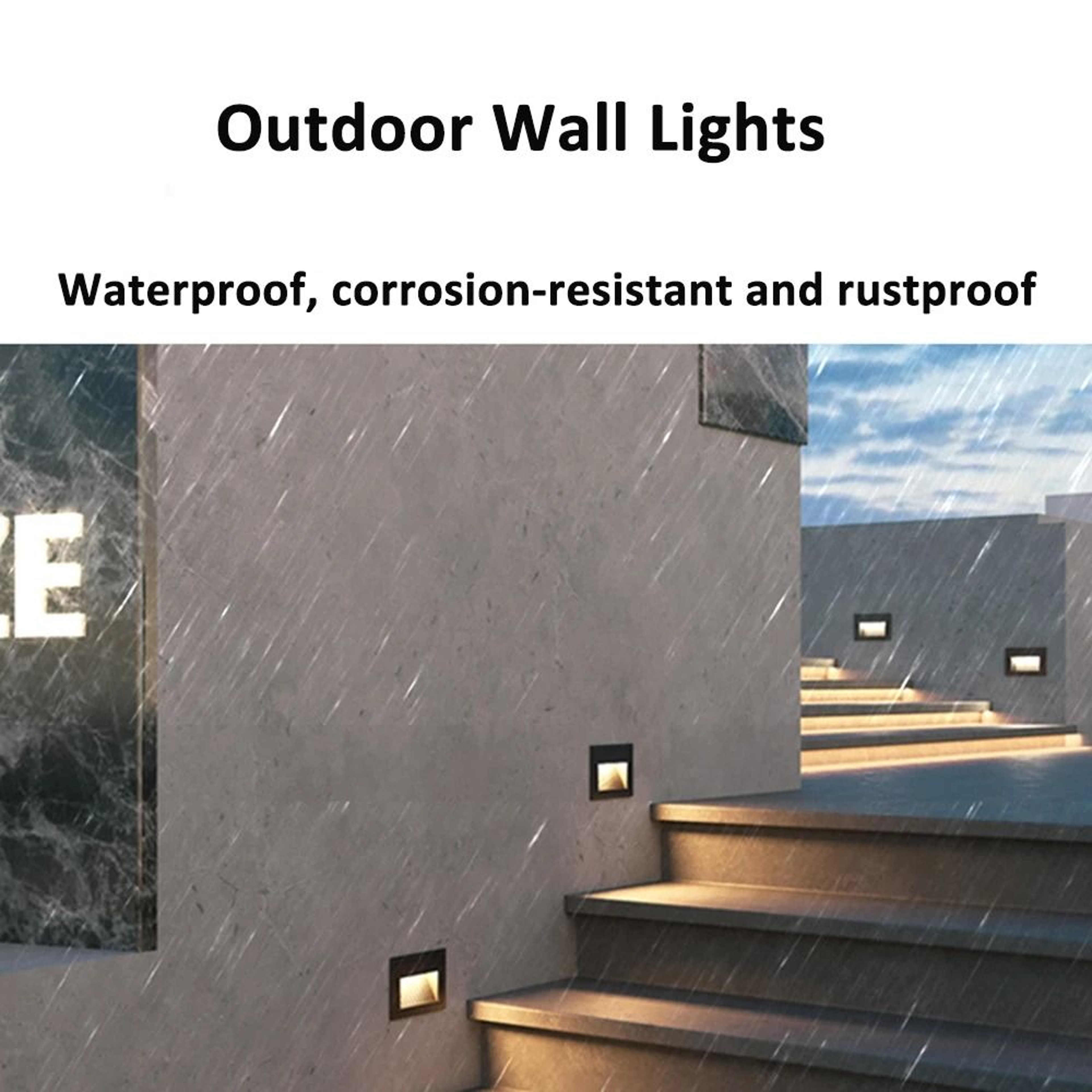 Waterproof Square Recessed Outdoor LED Wall Light For Balcony And Yard 13