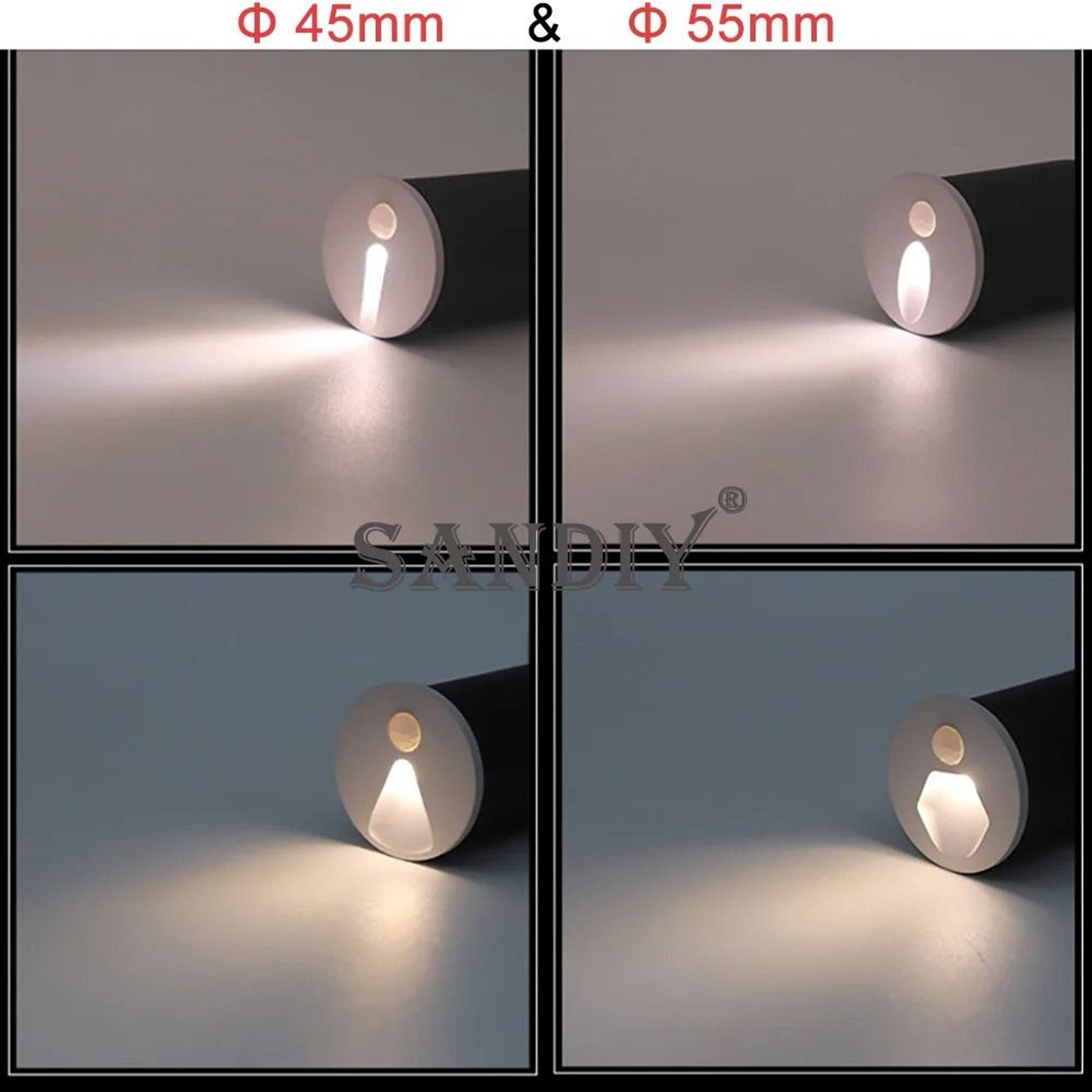 55mm Round Recessed LED Stair Light With Motion Sensor 16