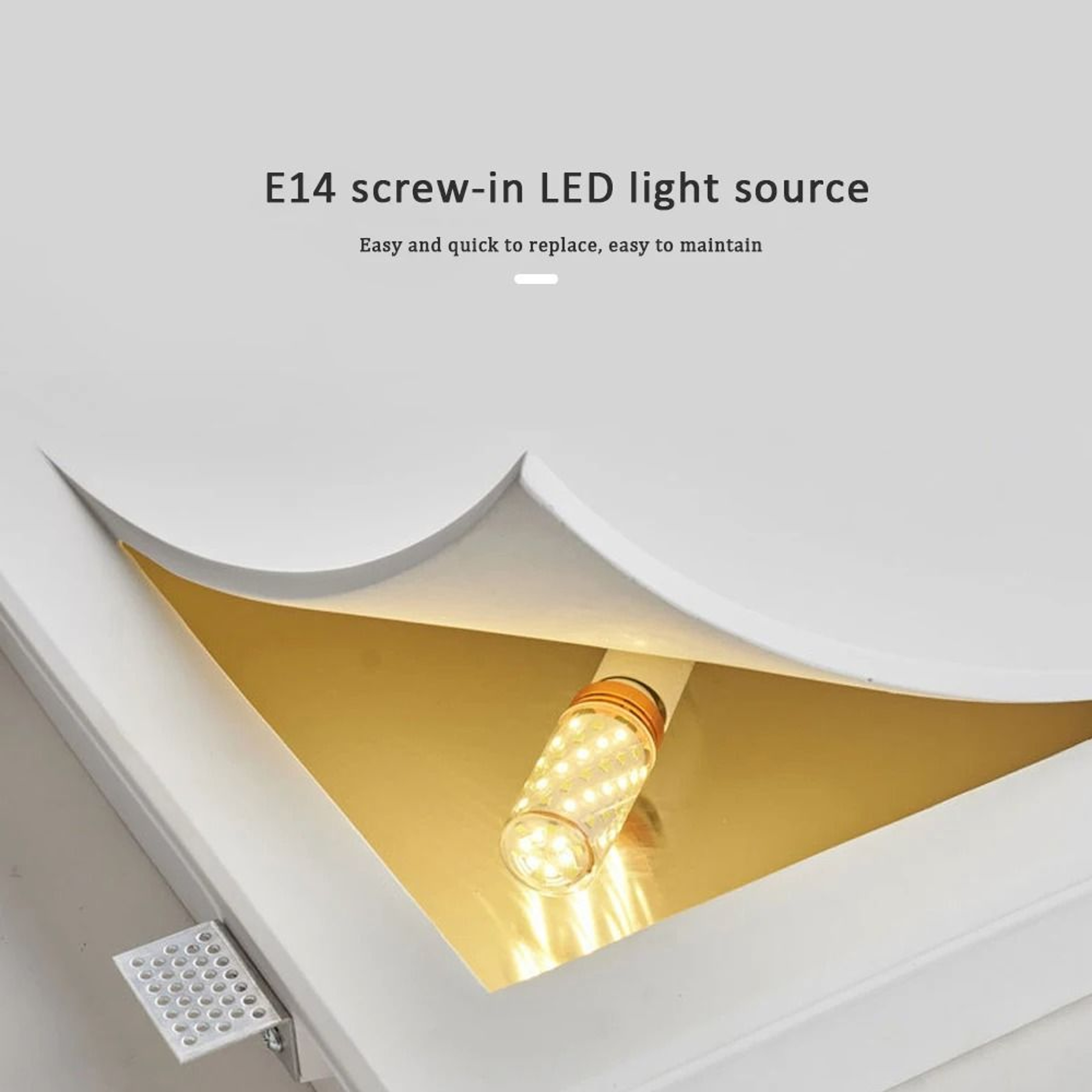Minimalist Gypsum Recessed Wall Light For Bedroom And Living Room 4