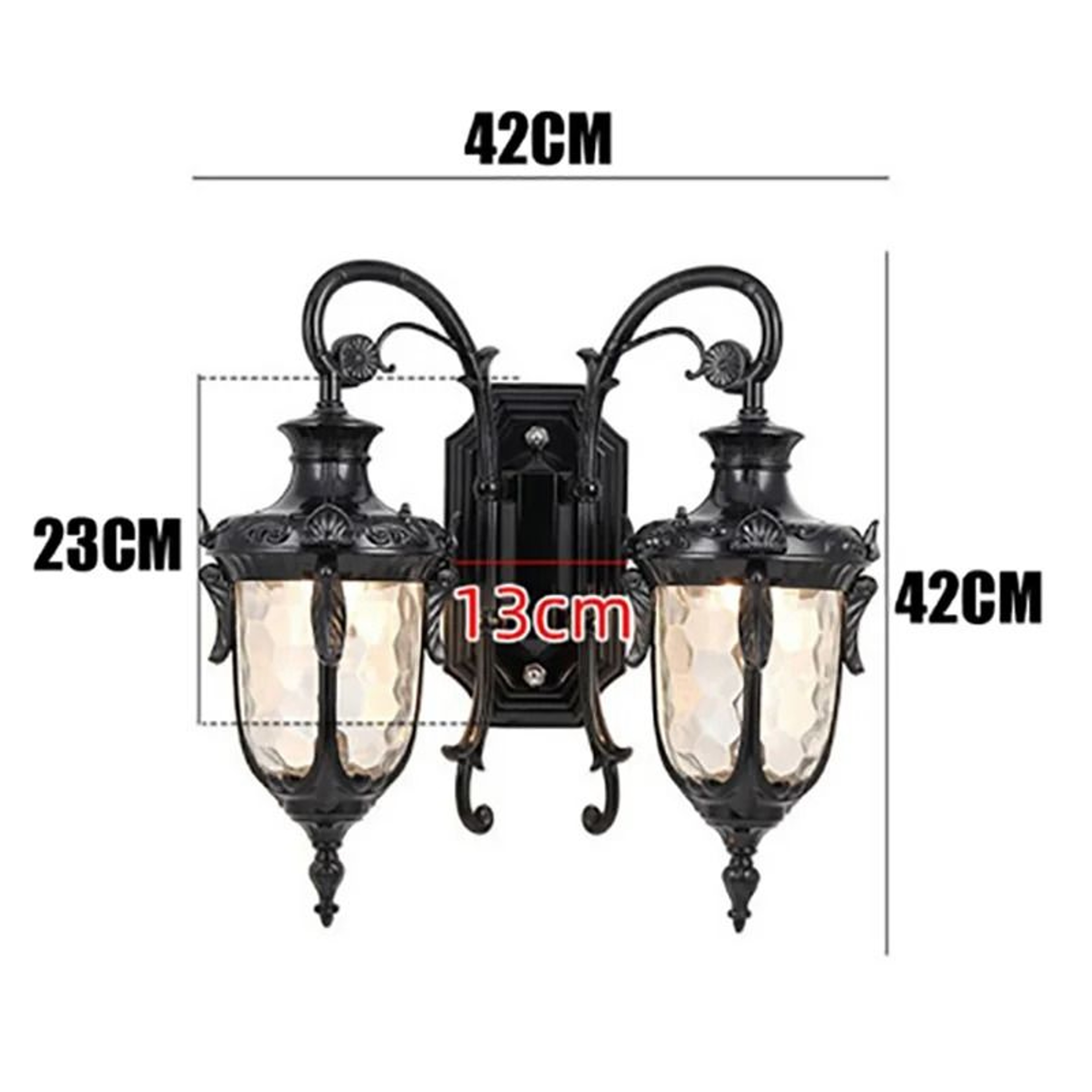 Vintage Bronze Glass Outdoor Wall Sconce With E27 Socket 3