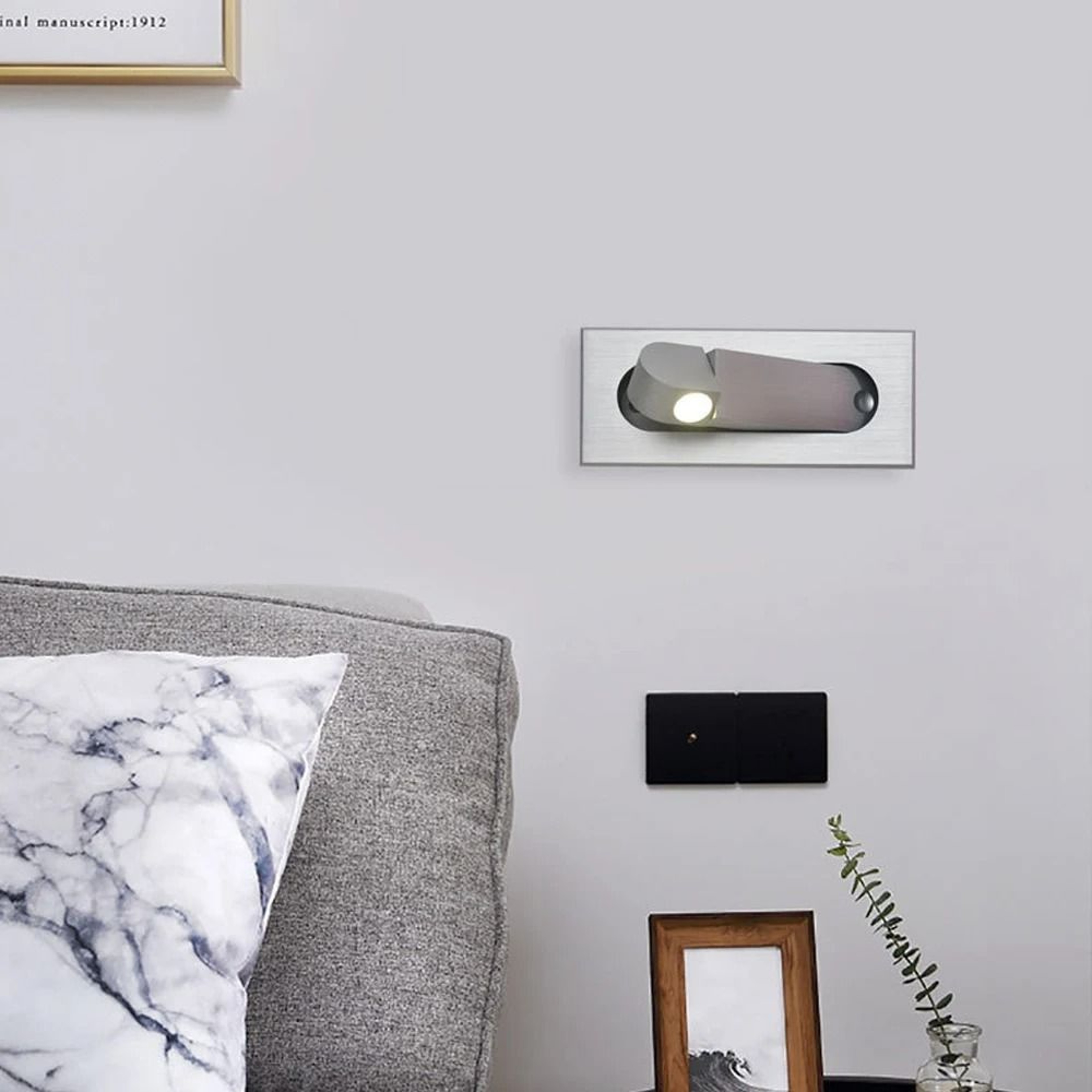 3W Adjustable Recessed LED Bedside Reading Wall Light With Switch 11