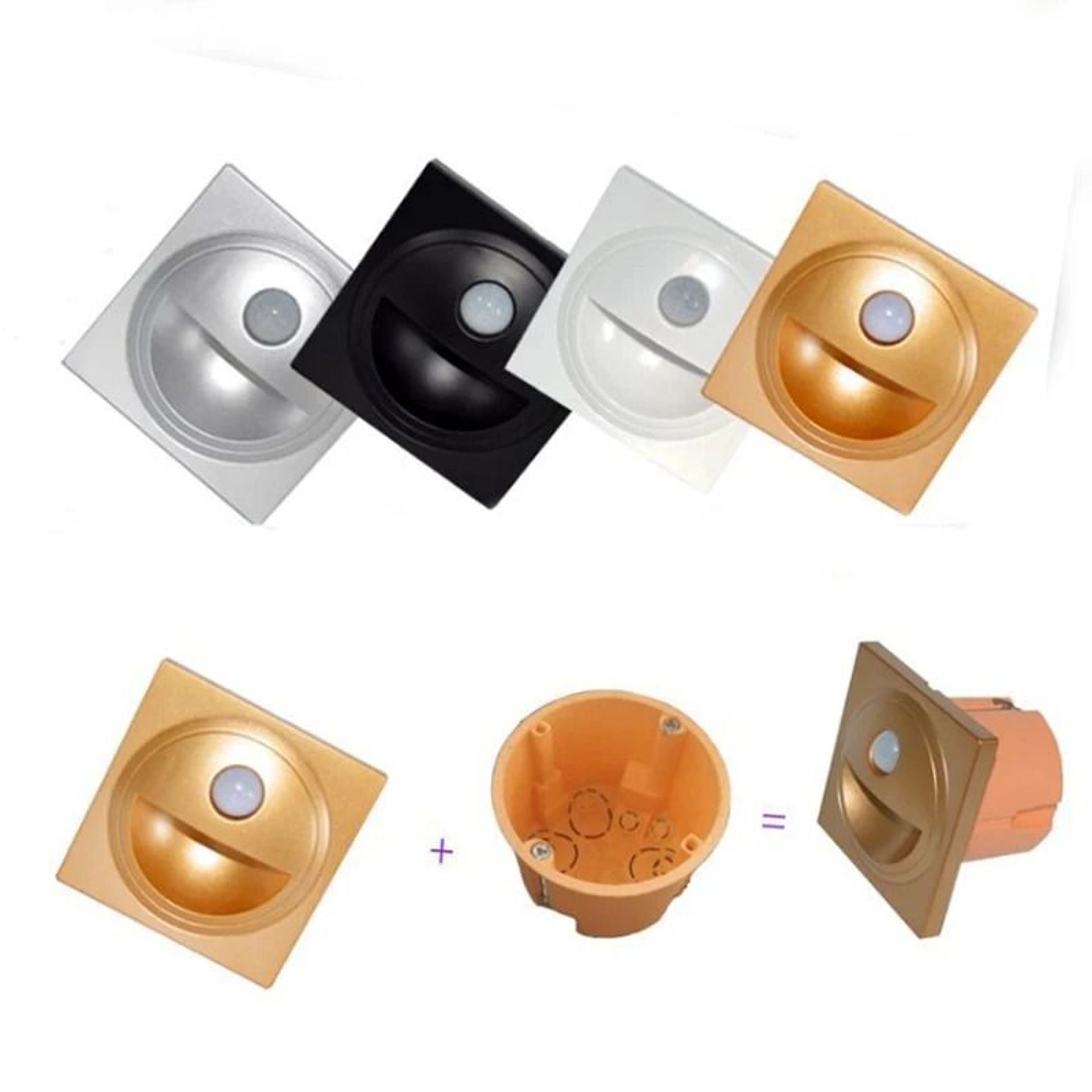 Round Recessed LED Motion Sensor Stair Step Wall Light 11