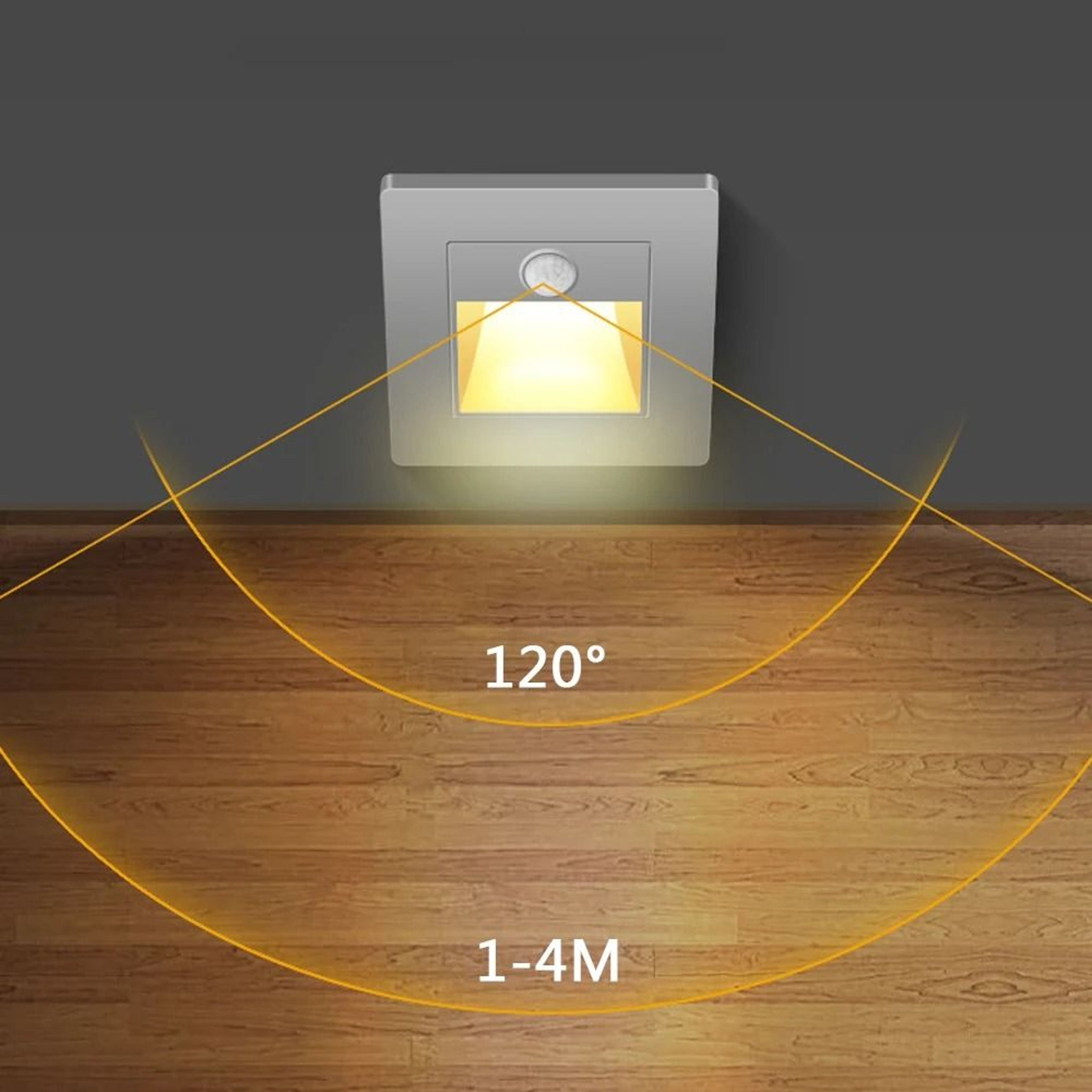 PIR Motion Sensor Recessed LED Stair Step Wall Light For Indoor Use 9