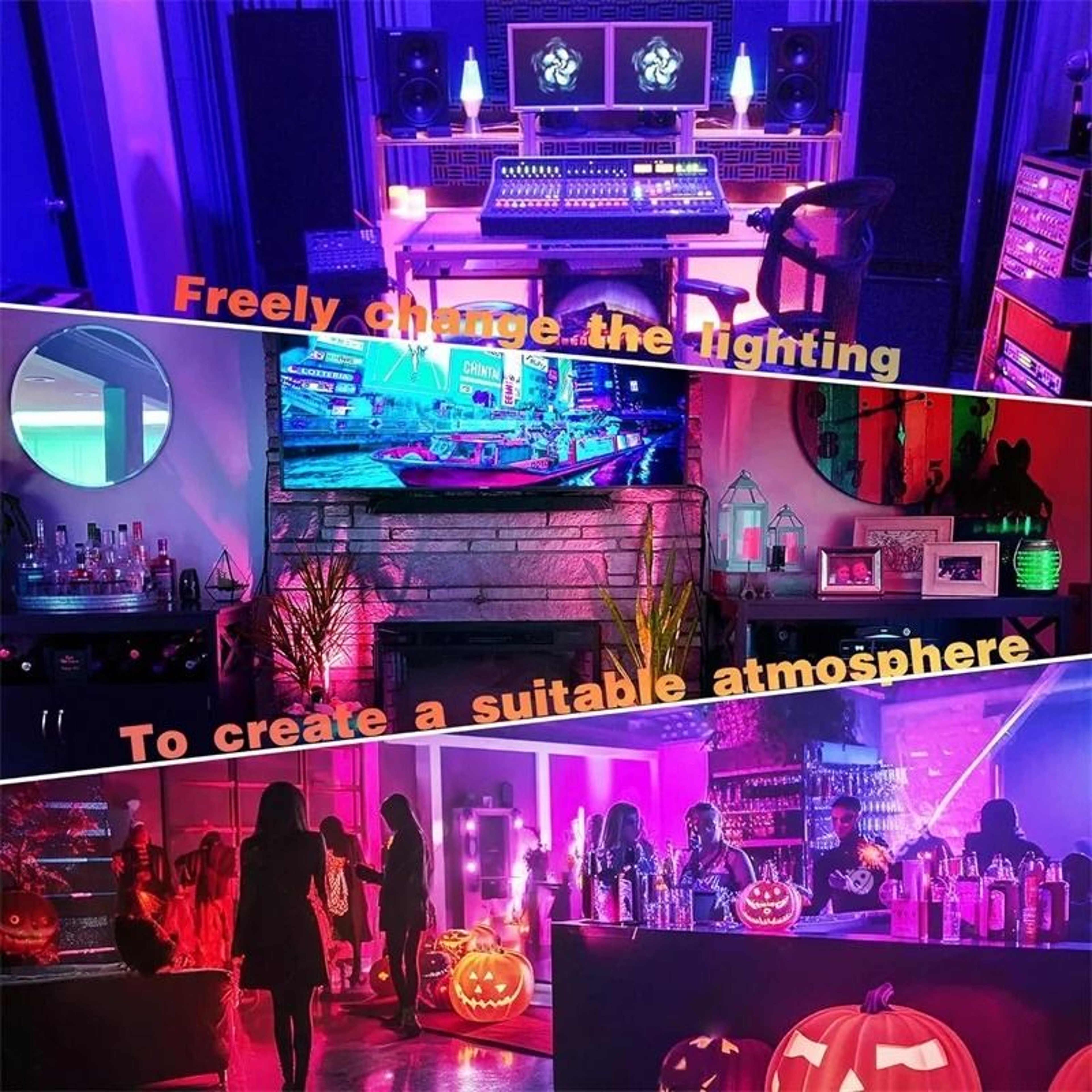 2 Pack 10W RGBW LED Color Changing Indoor Floor Spotlights With Remote 2
