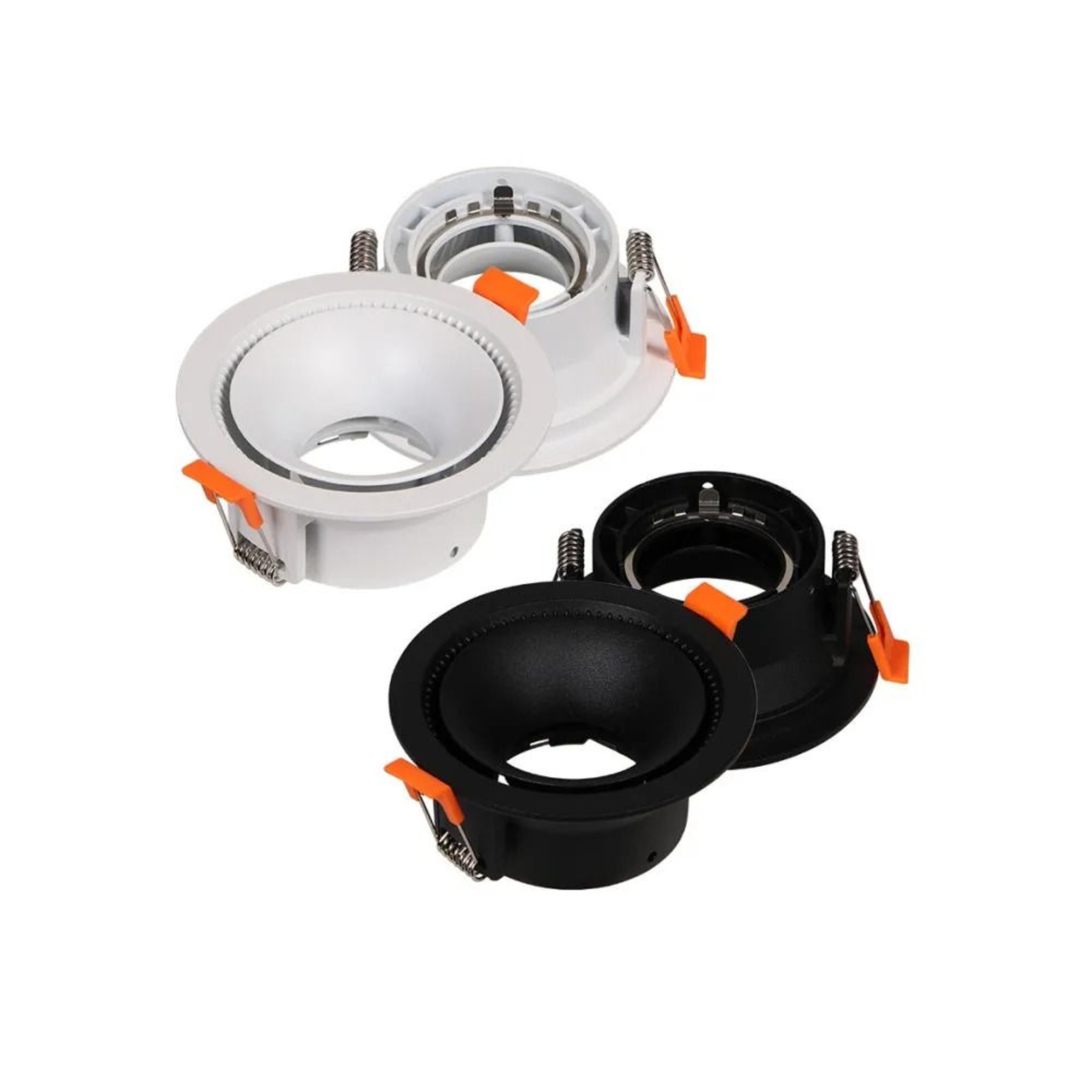 Round Recessed GU10 MR16 Ceiling Spotlight Frame In Black Or White 0