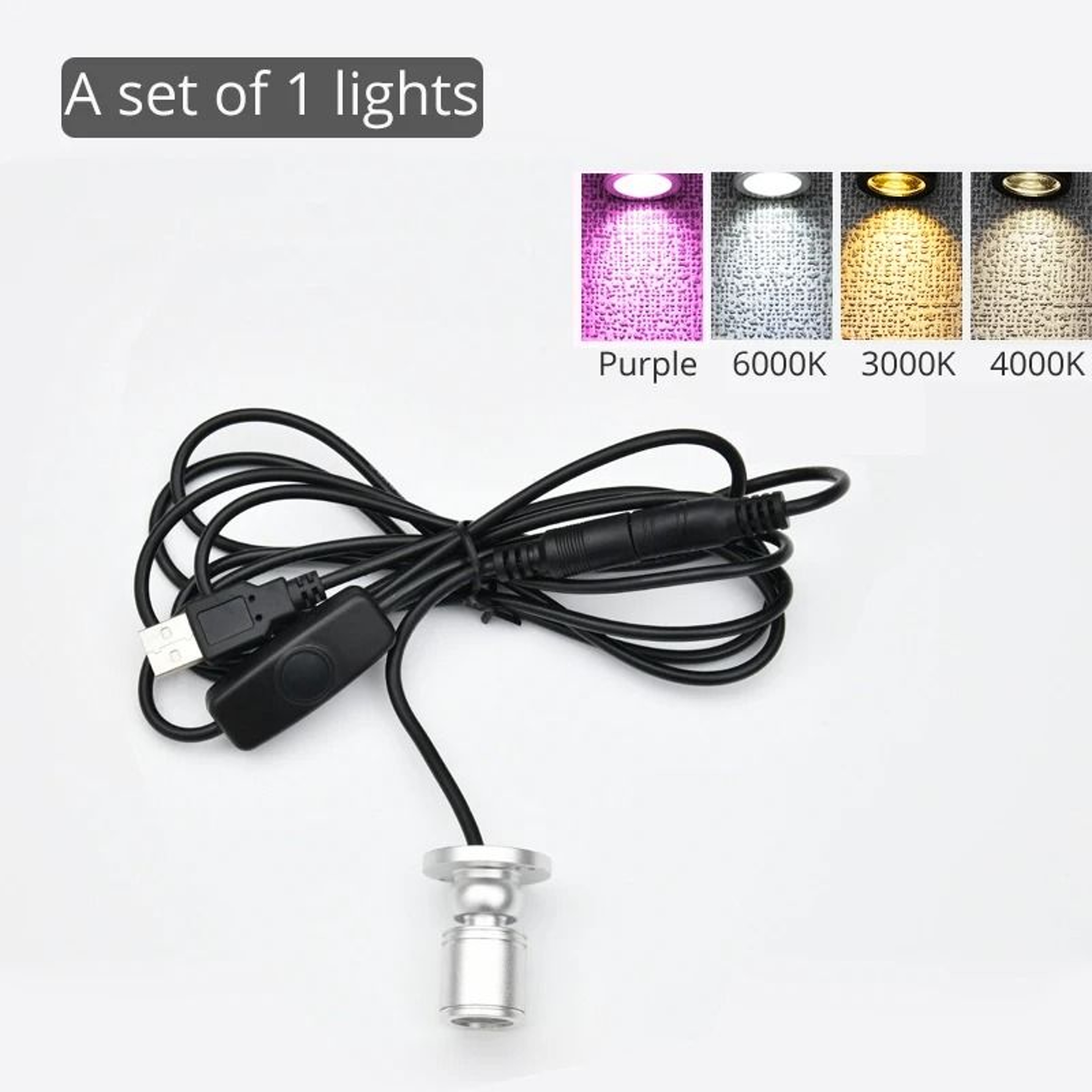 5V USB Mini LED Swivel Spotlights With Dimming Switch For Cabinet And Display Lighting 1