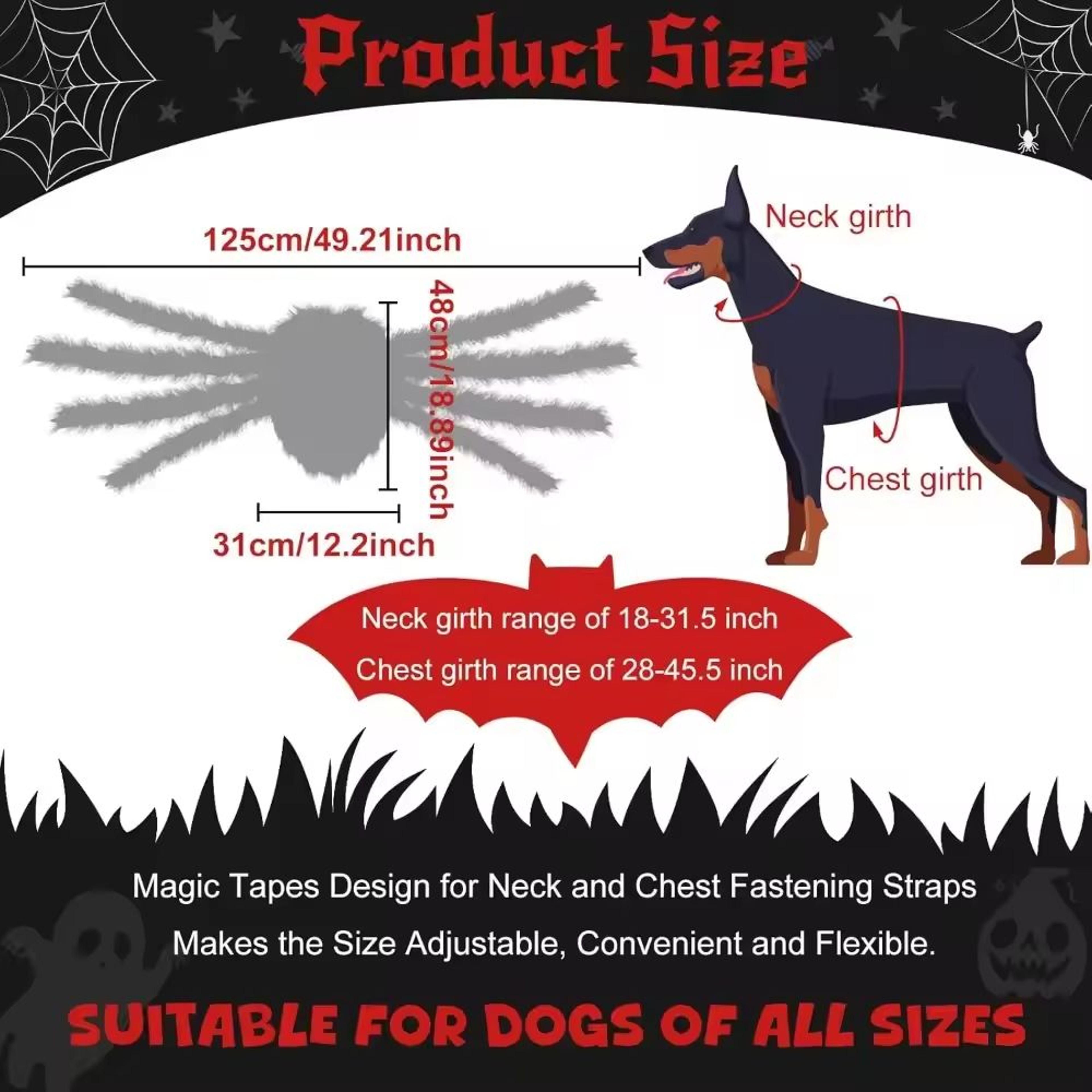 LightUp Dog Spider Costume With Purple LEDs For Large Dogs 3