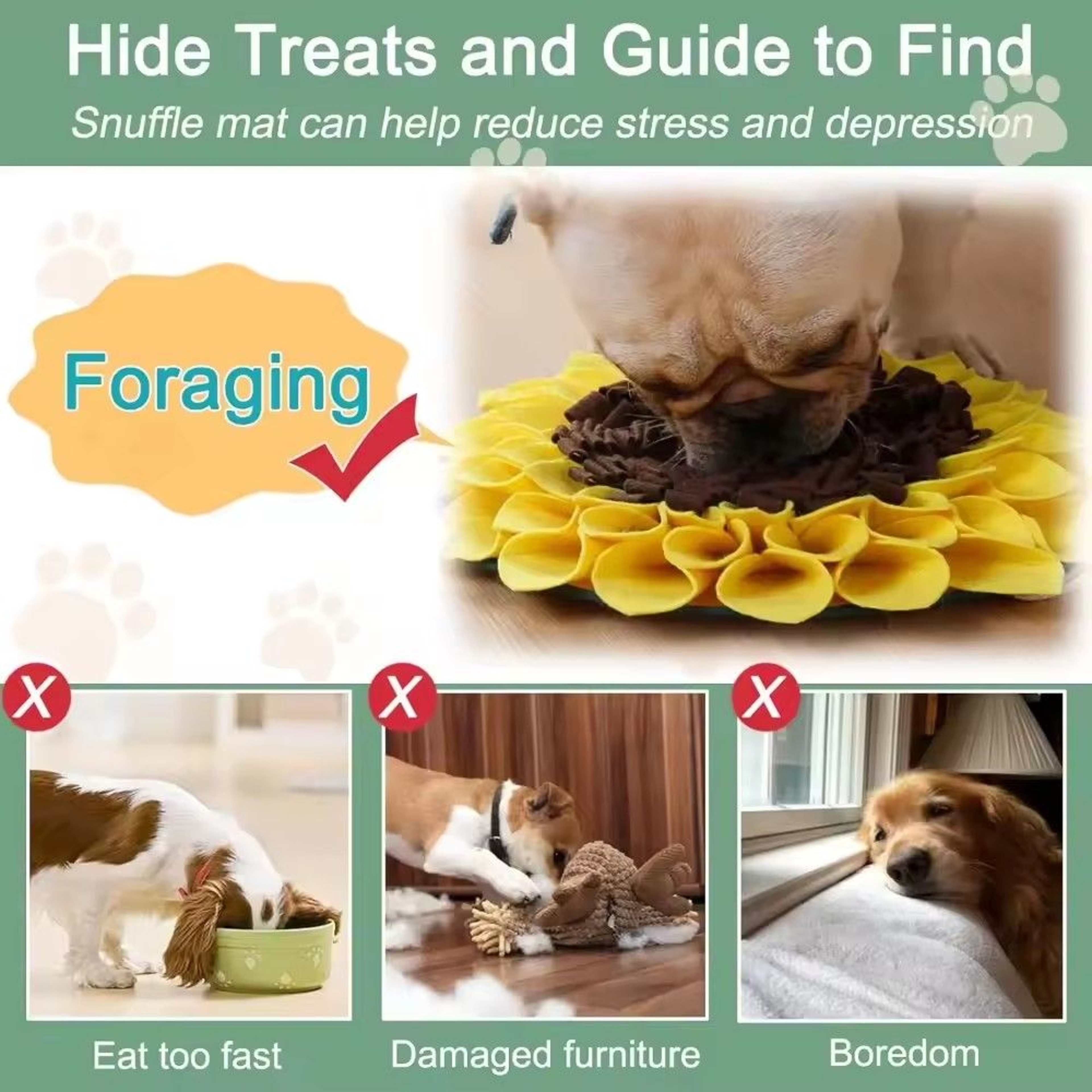 Snuffle Mat For Dogs Slow Feeding Pad Interactive Smell Training Puzzle 2