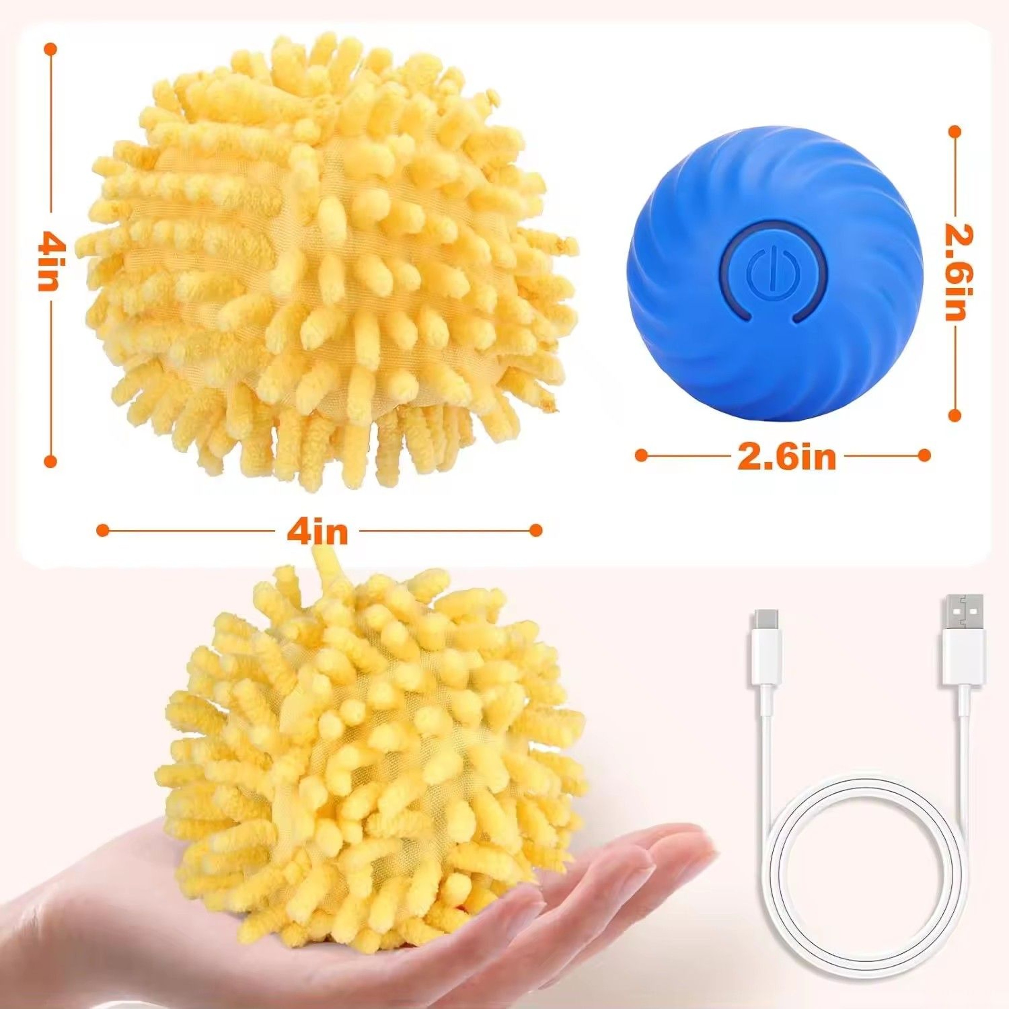 Self Rolling Dog Ball With Plush Cover Motion Activated Interactive Toy 1
