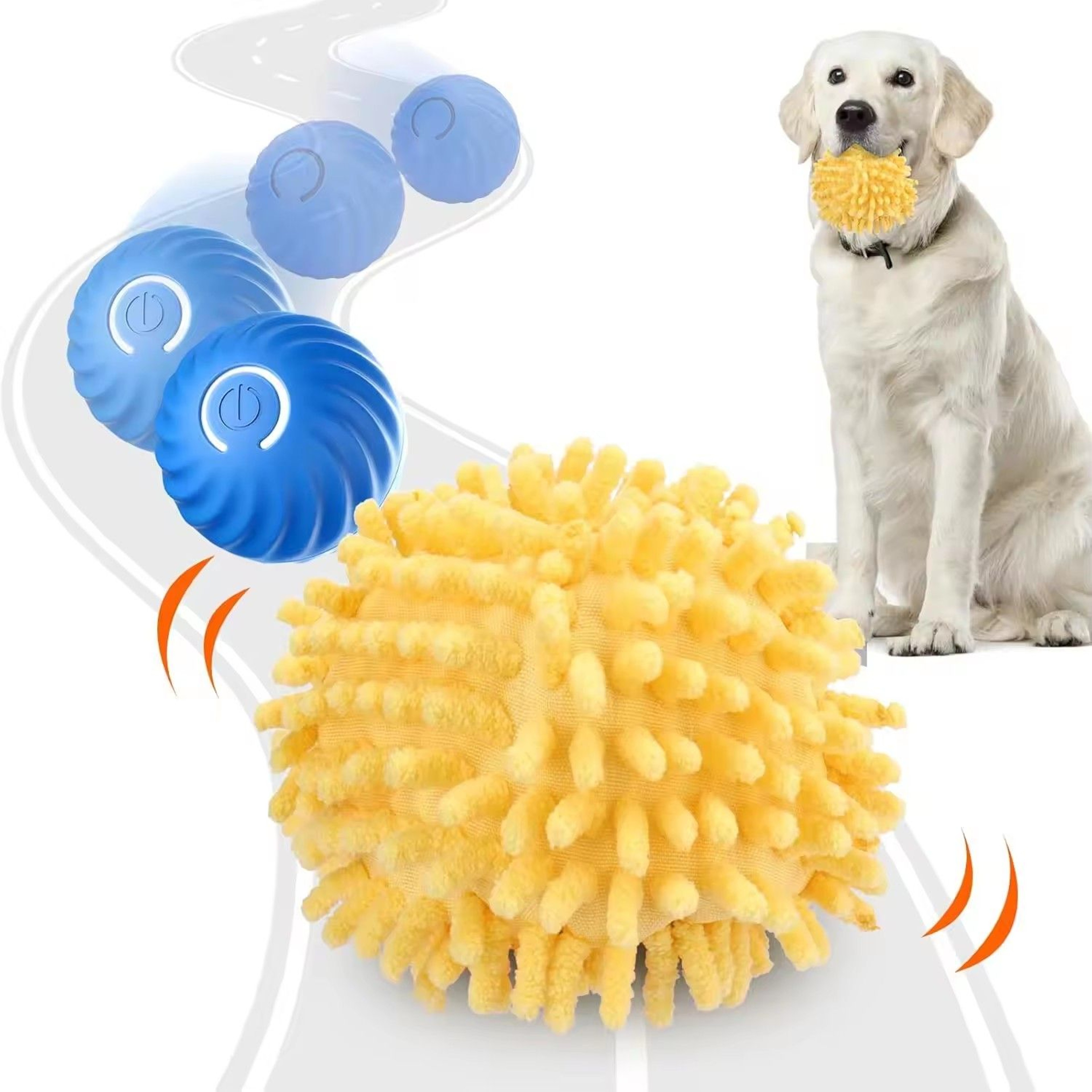 Self Rolling Dog Ball With Plush Cover Motion Activated Interactive Toy 11