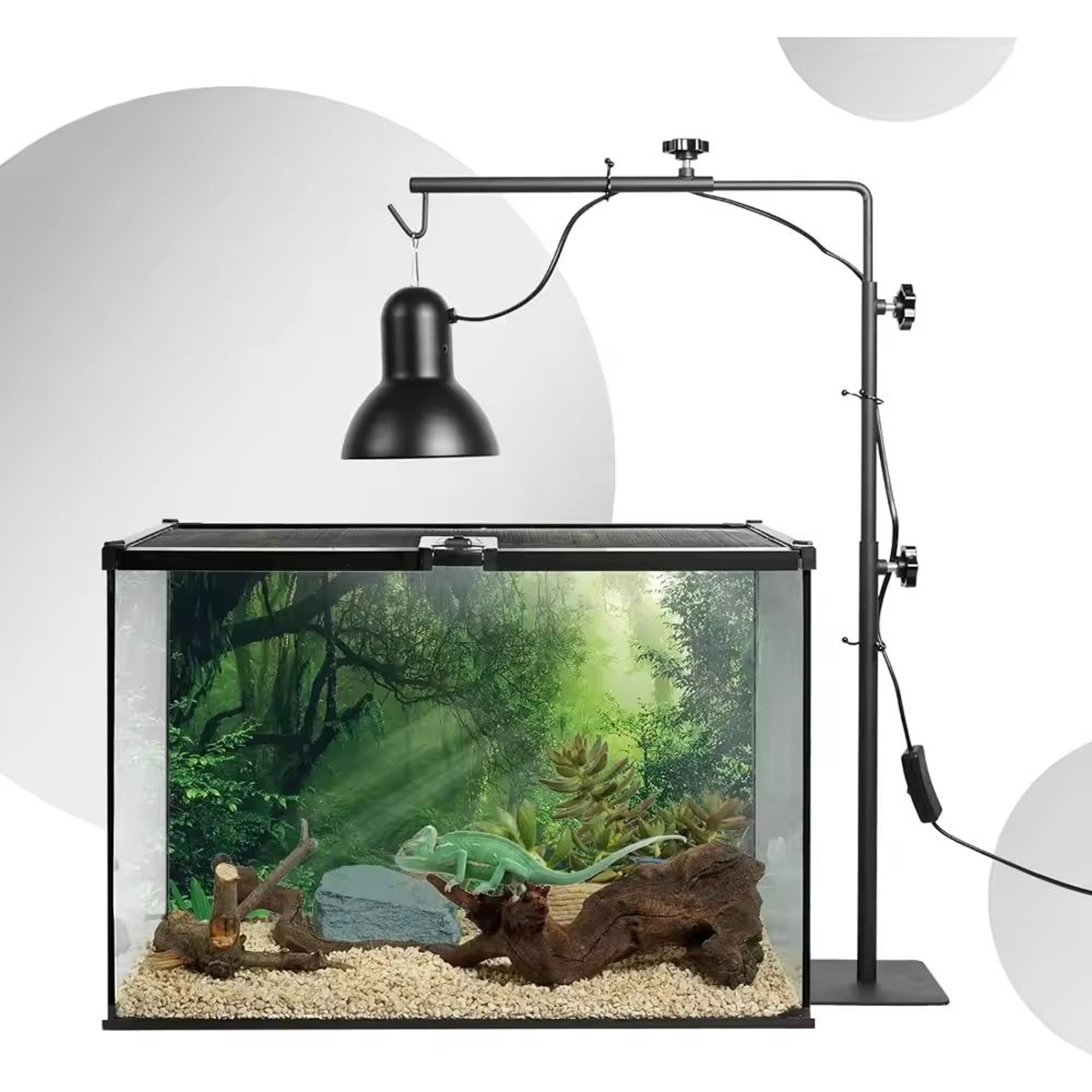 Adjustable Reptile Lamp Stand Metal Bracket For Terrarium Heat Lamps 0