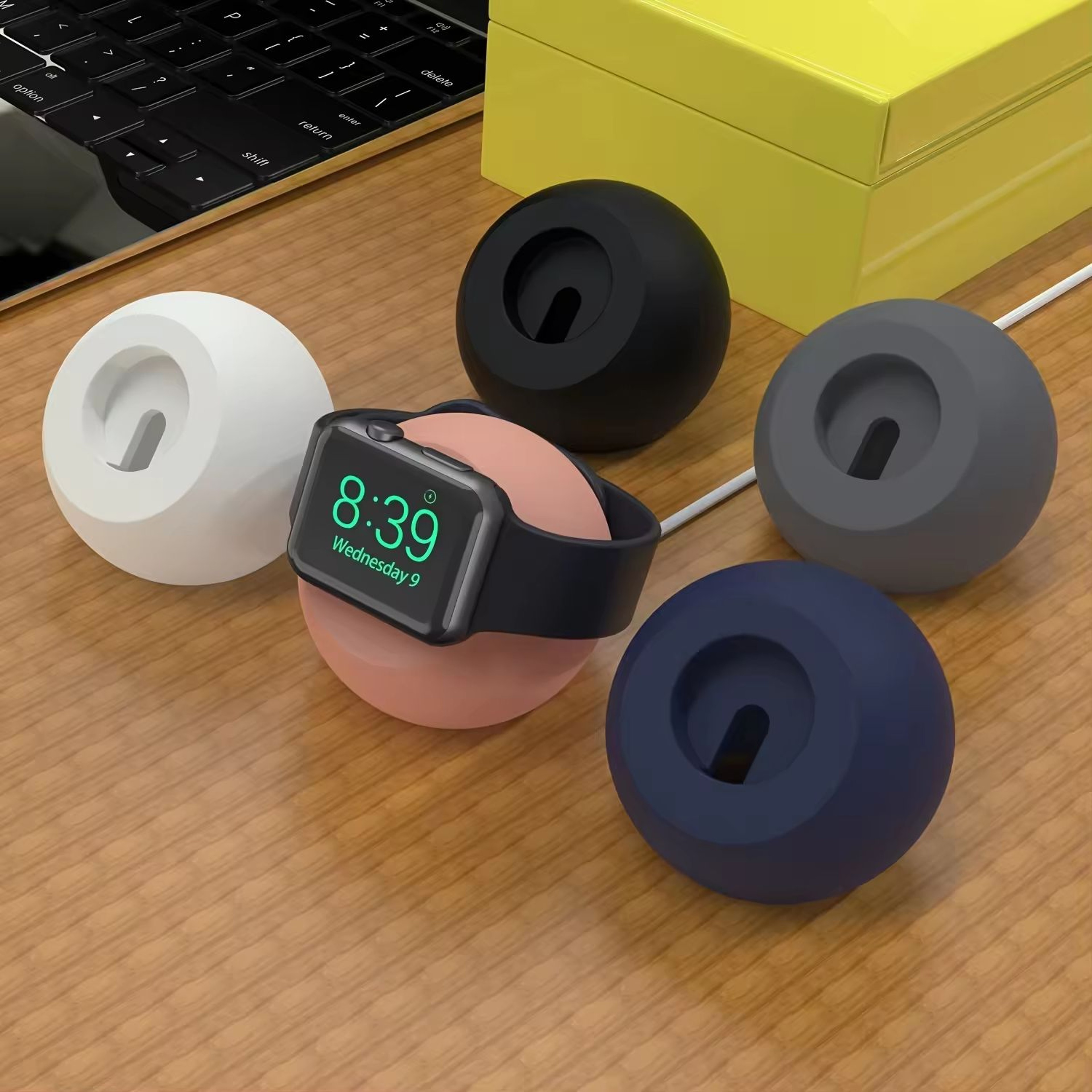 Desk Ball Silicone Apple Watch Charging Stand With Magnetic IWatch Charging Dock Holder 0