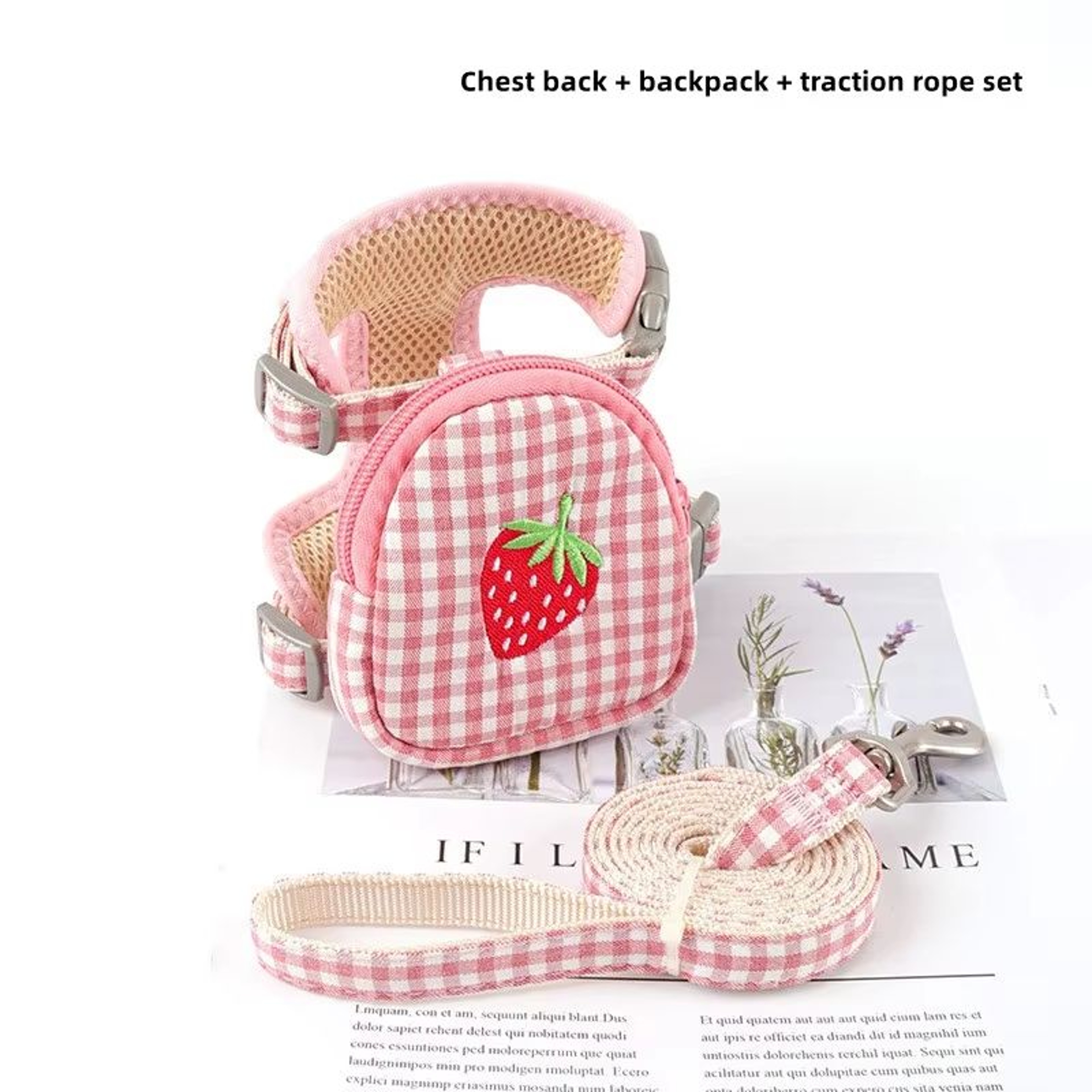 Breathable EscapeProof Cat Harness With Backpack  Leash Set Adjustable Chest Strap 8