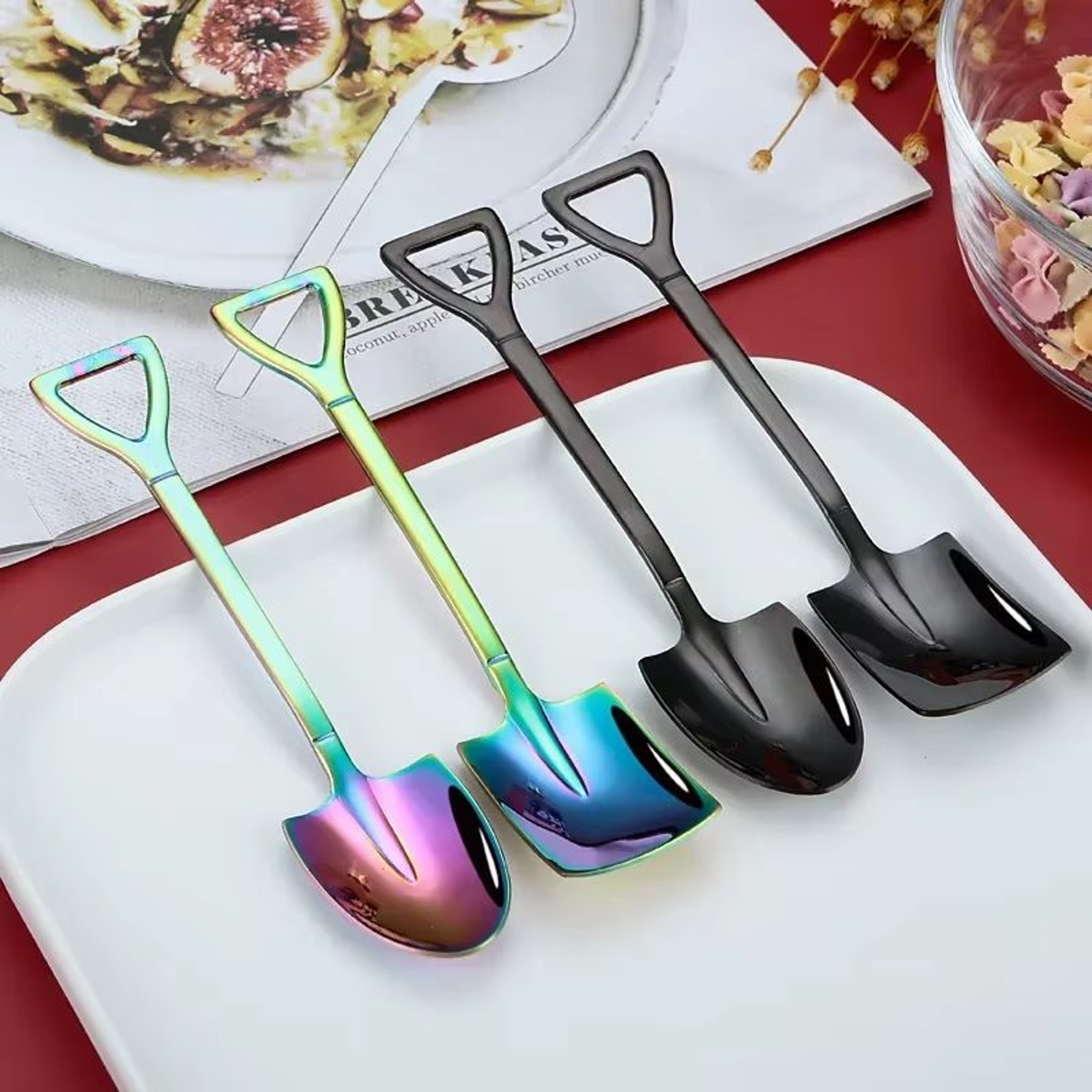 Vintage Shovel Spoon Stainless Steel Coffee Spoon For Desserts 3