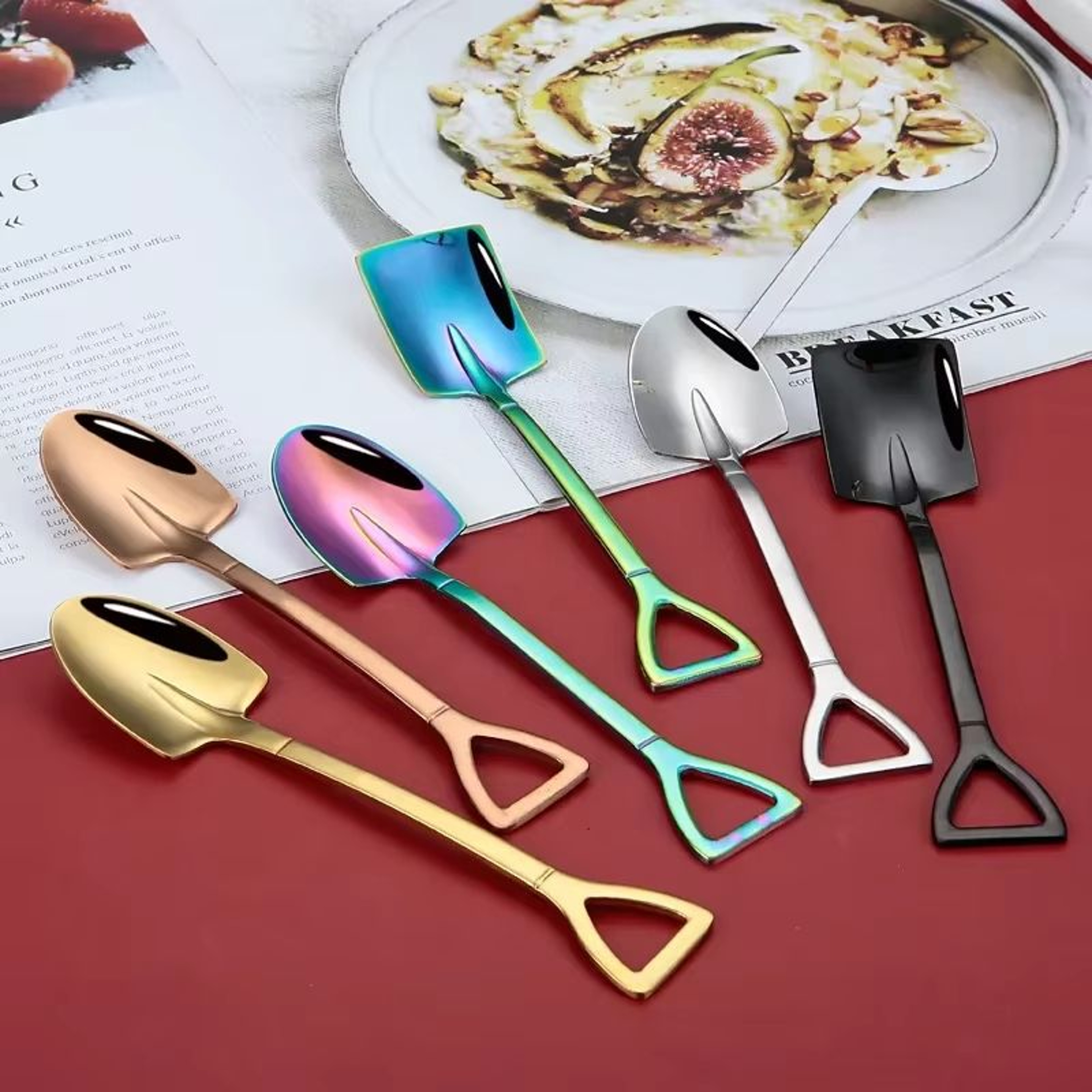 Vintage Shovel Spoon Stainless Steel Coffee Spoon For Desserts 2