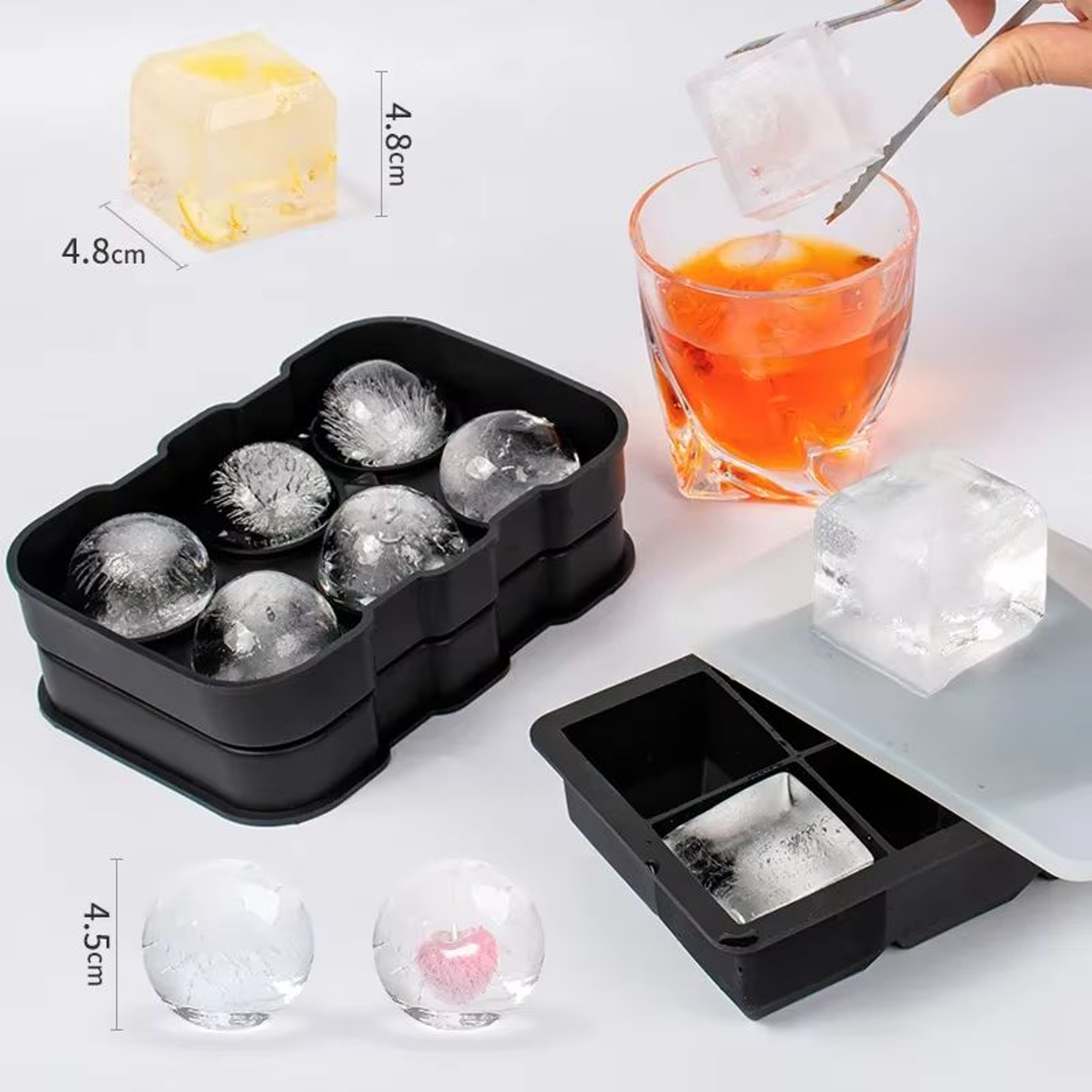 Large Square Silicone Ice Cube Mold Tray 46815 Grid For DIY Cocktail Ice 5