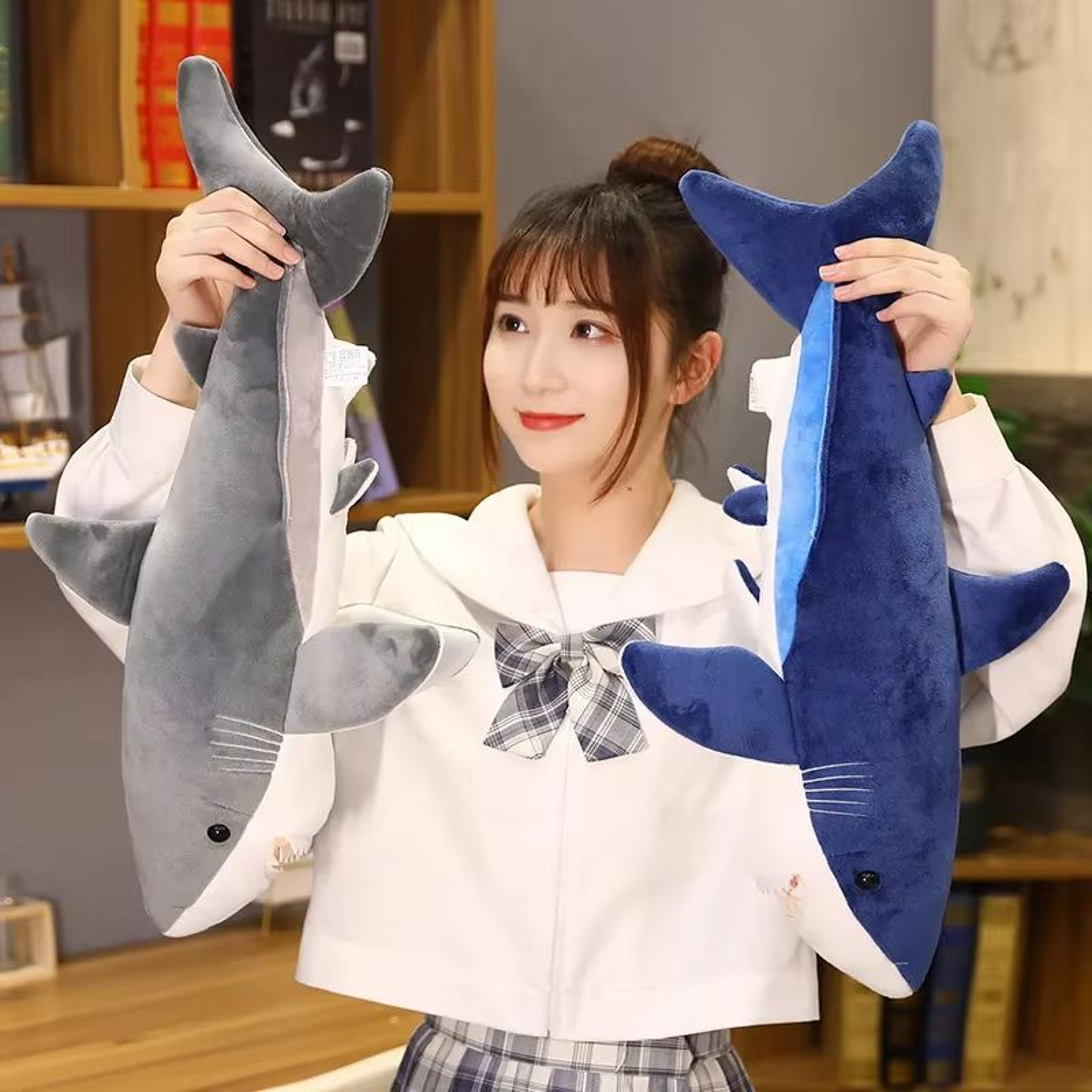 Giant Shark Plush Pillow For Sleeping  Soft Stuffed Shark Body Cushion 0