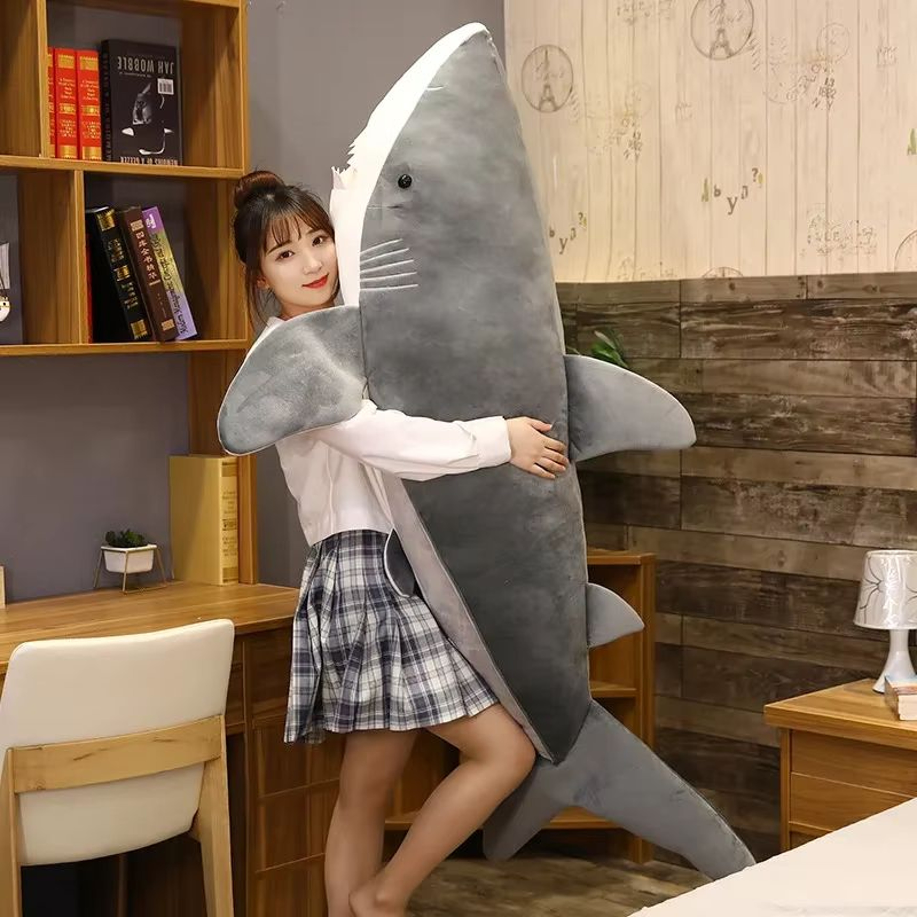 Giant Shark Plush Pillow For Sleeping  Soft Stuffed Shark Body Cushion 4