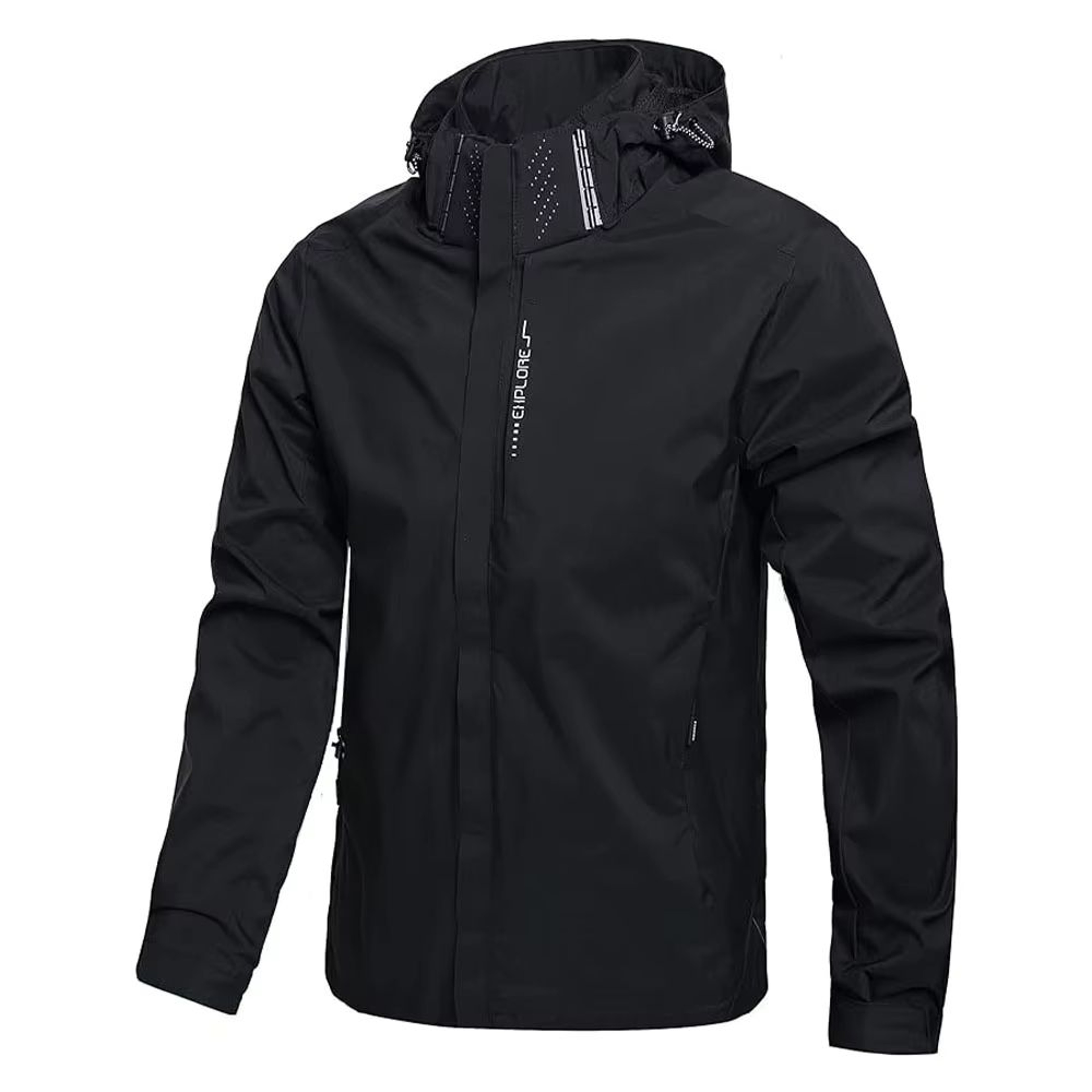 Mens Waterproof Rain Jacket Lightweight Hooded Raincoat In Plus Sizes For Hiking 0