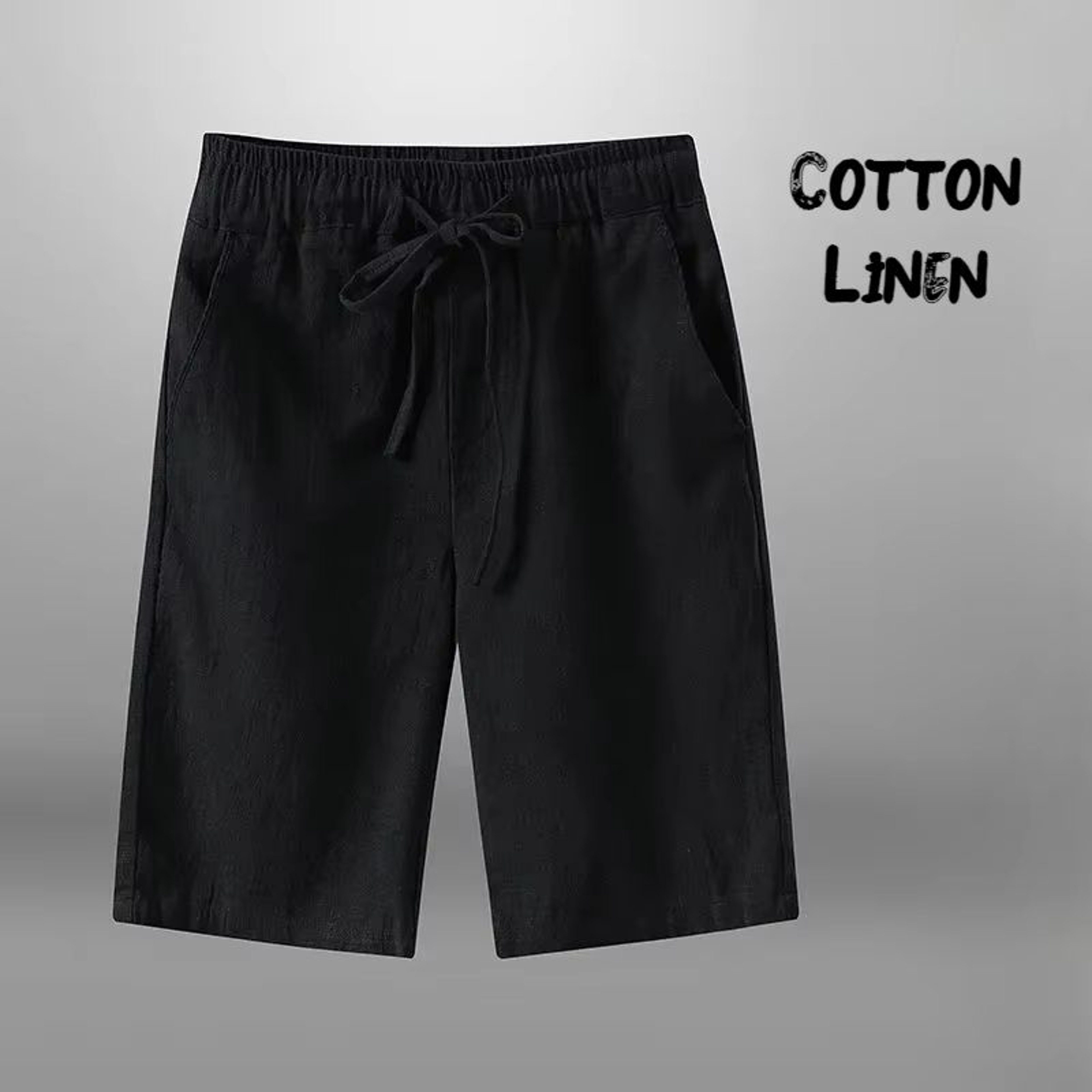 Mens CottonLinen Casual Shorts With Drawstring Waist Breathable Beach  Gym Style 1