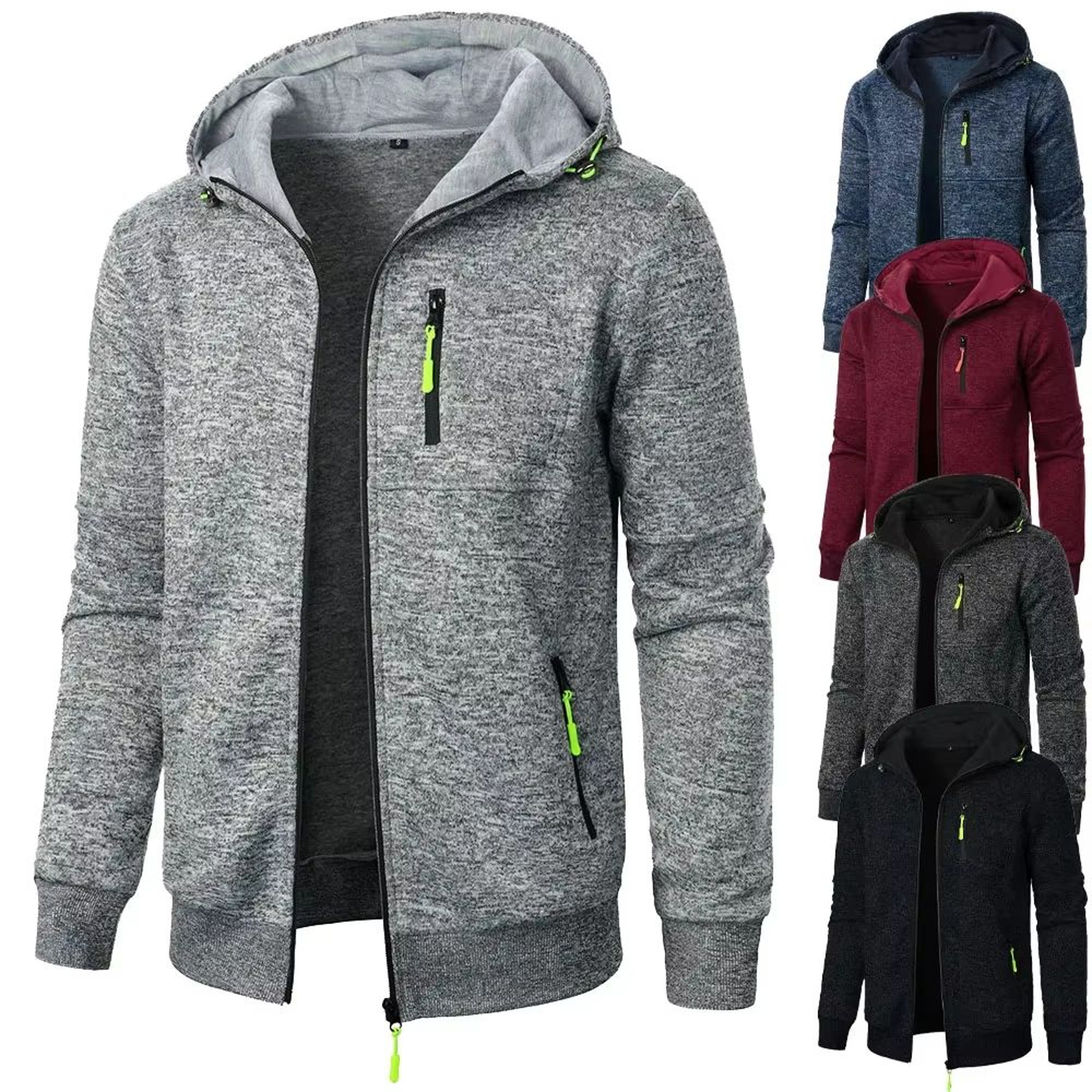 Mens Slim Fit Hoodie Jacket Hooded Sweatshirt For Men Streetwear Sportswear 0