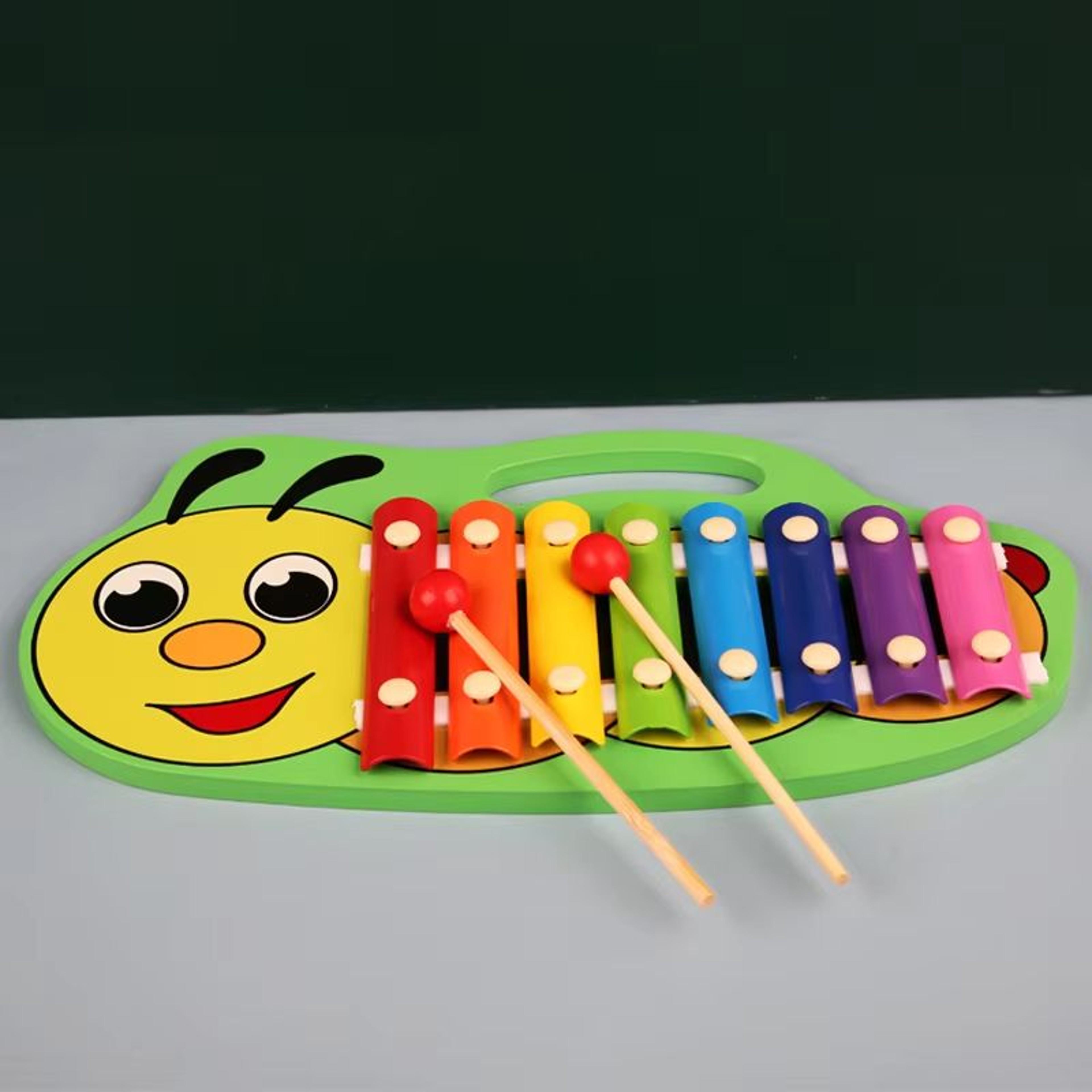 Wooden Xylophone For Kids 8Note Multicolor Montessori Music Toy With Mallet 6
