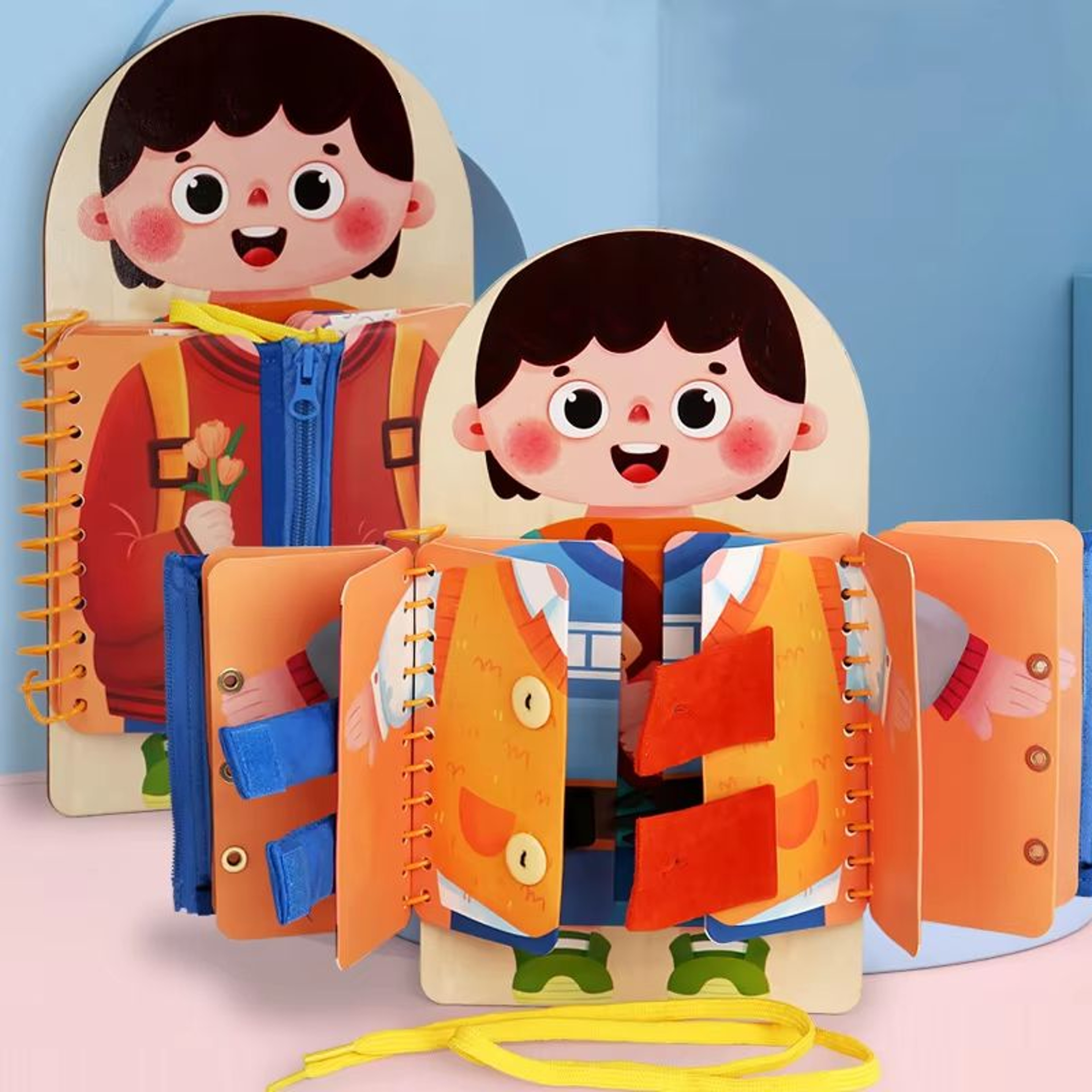 MultiLayer Wooden Busy Board Montessori Busy Board Toddler Dressing Board For Quiet SkillBuilding P 1
