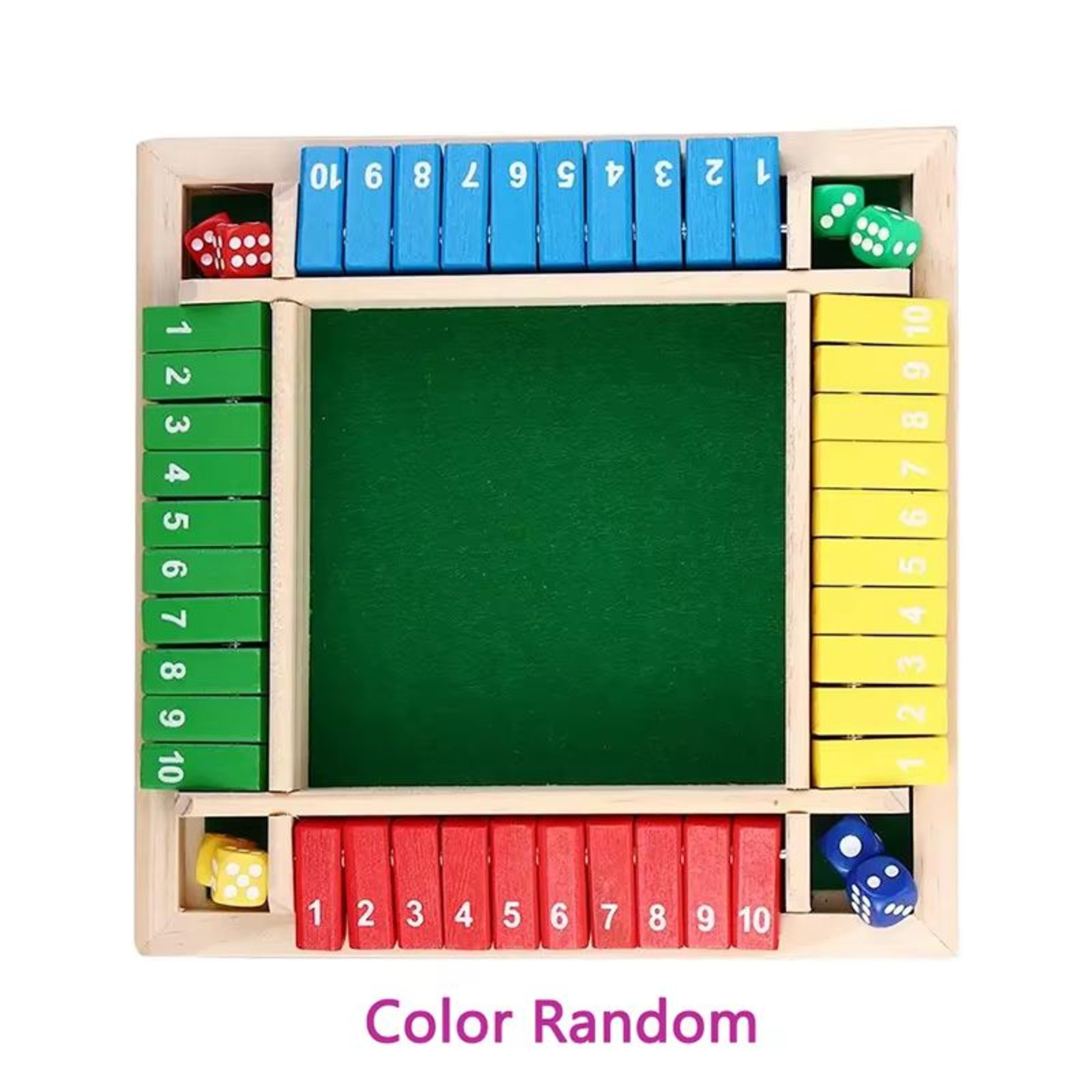 Deluxe Shut The Box Game  Wooden Shut The Box Game 4 Player Dice Game With 10 Flip Tiles 6