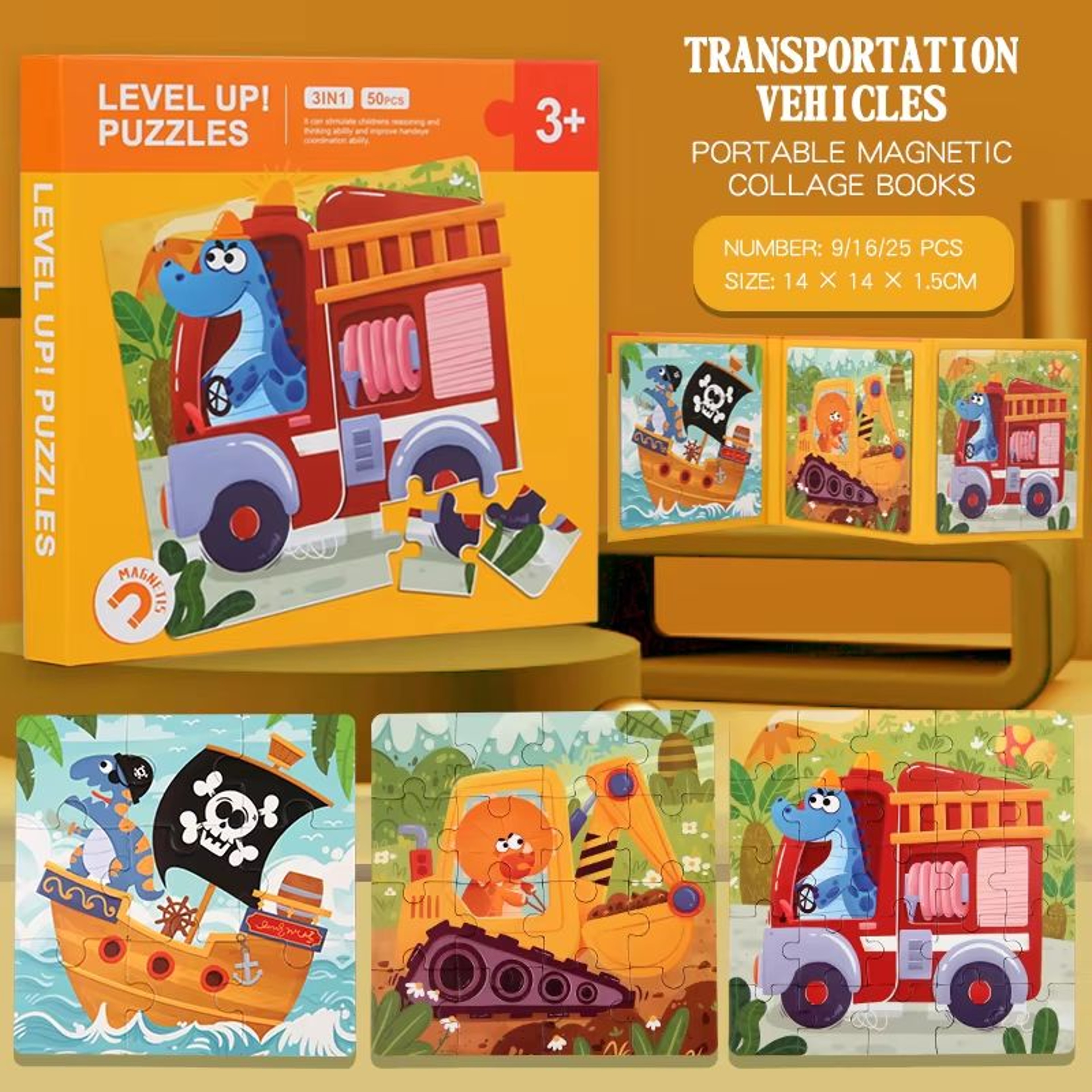 Magnetic Puzzle Book For Kids Montessori Animal Jigsaw Travel Toy 7