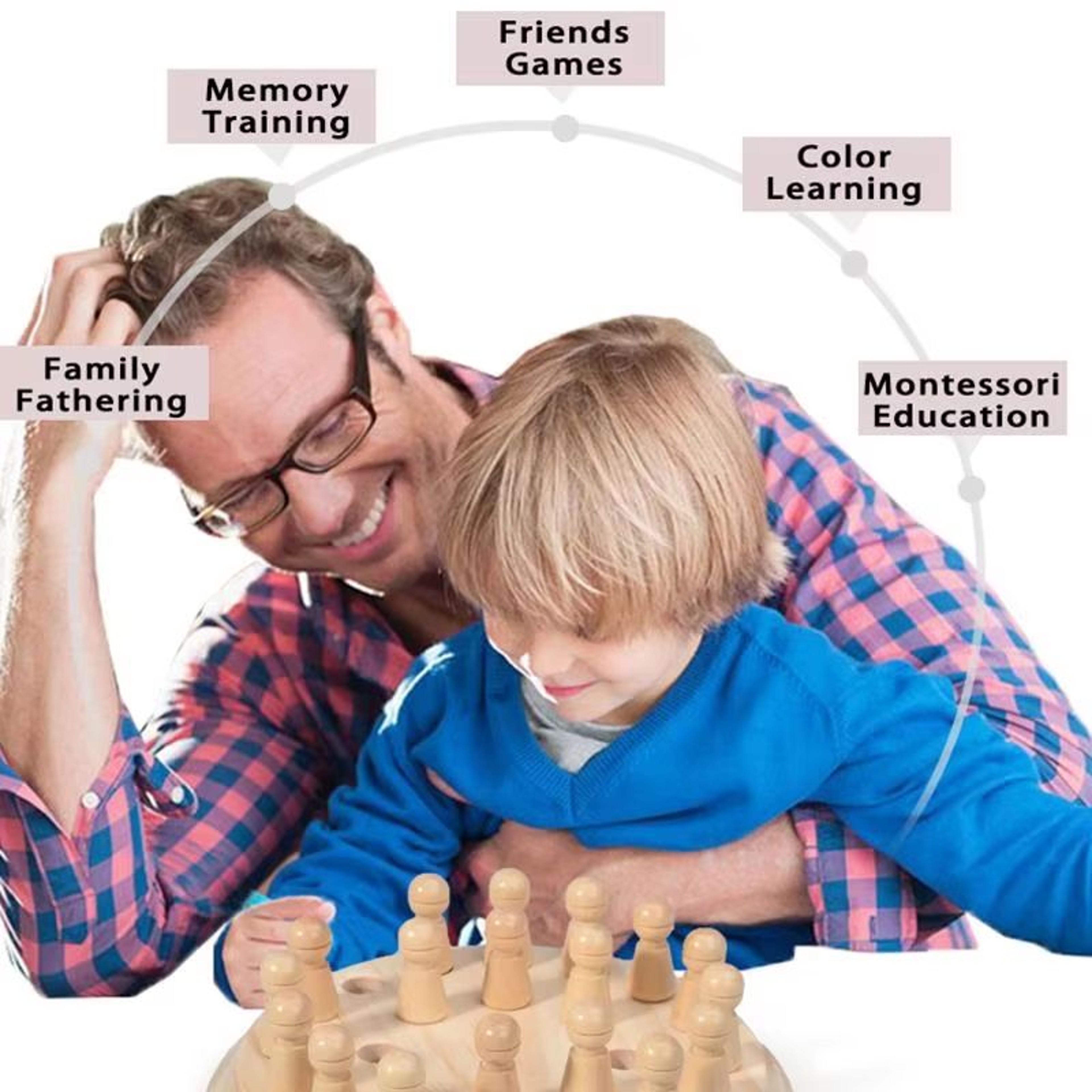 Wooden Memory Match Stick Chess  Montessori Color Matching Dice Game 3