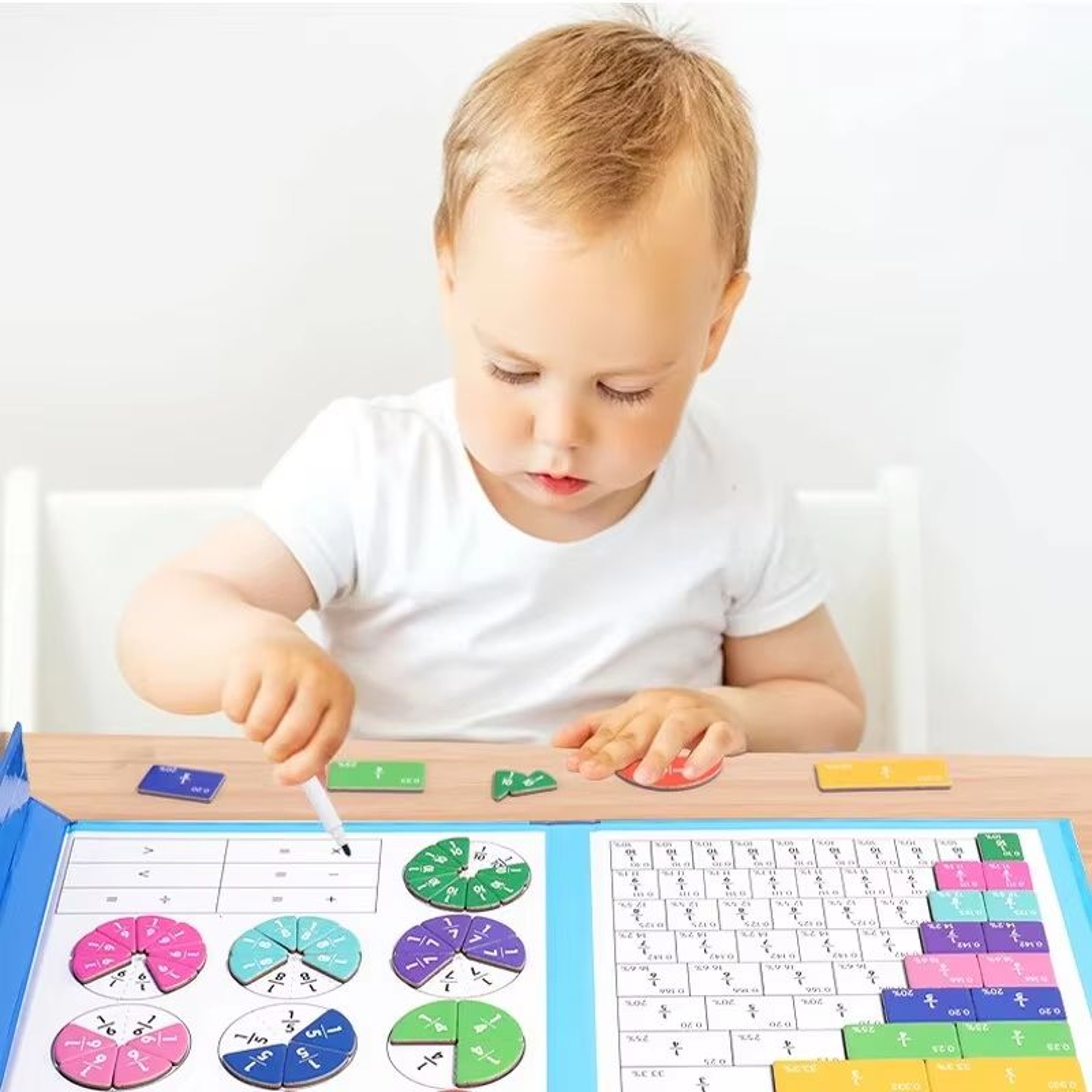Magnetic Fraction Puzzles  Tiles Set For Kids Montessori Math Mastery 3