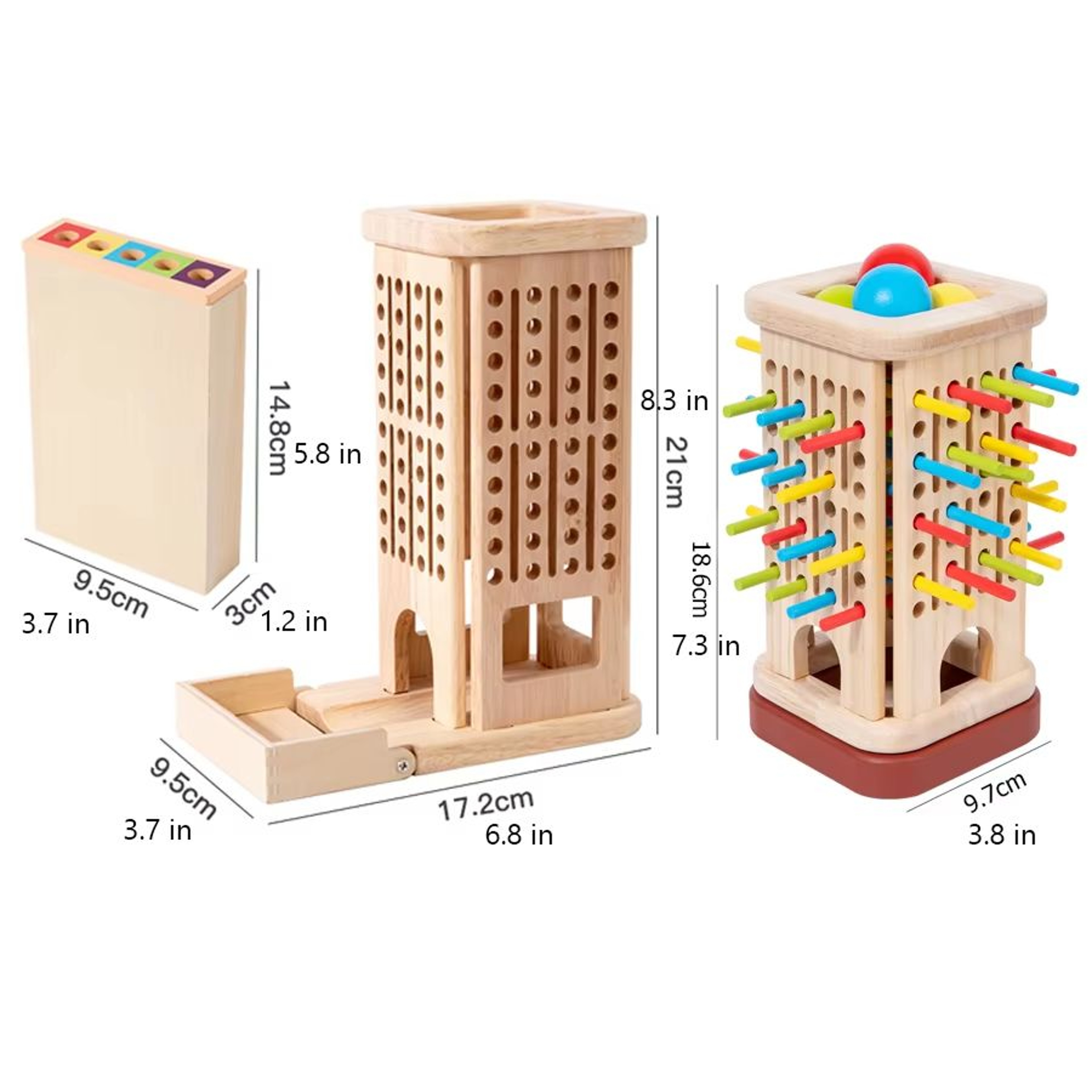 3in1 Wooden Stick And Number Tower Game  Montessori Math  Thinking Toy For Kids 1